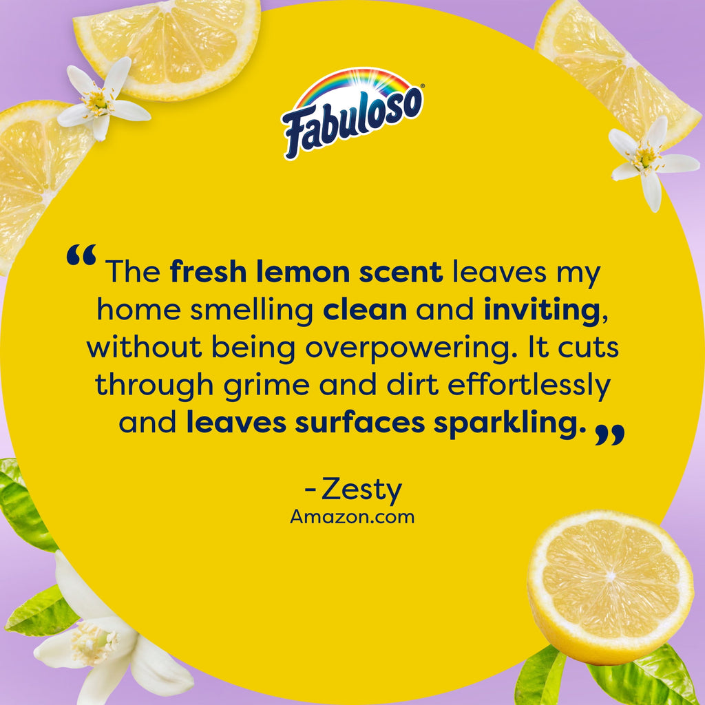 Fabuloso 2X Multi-Purpose Cleaner - No Rinse Floor Cleaner, Refreshing Lemon Scent, 169 fl oz