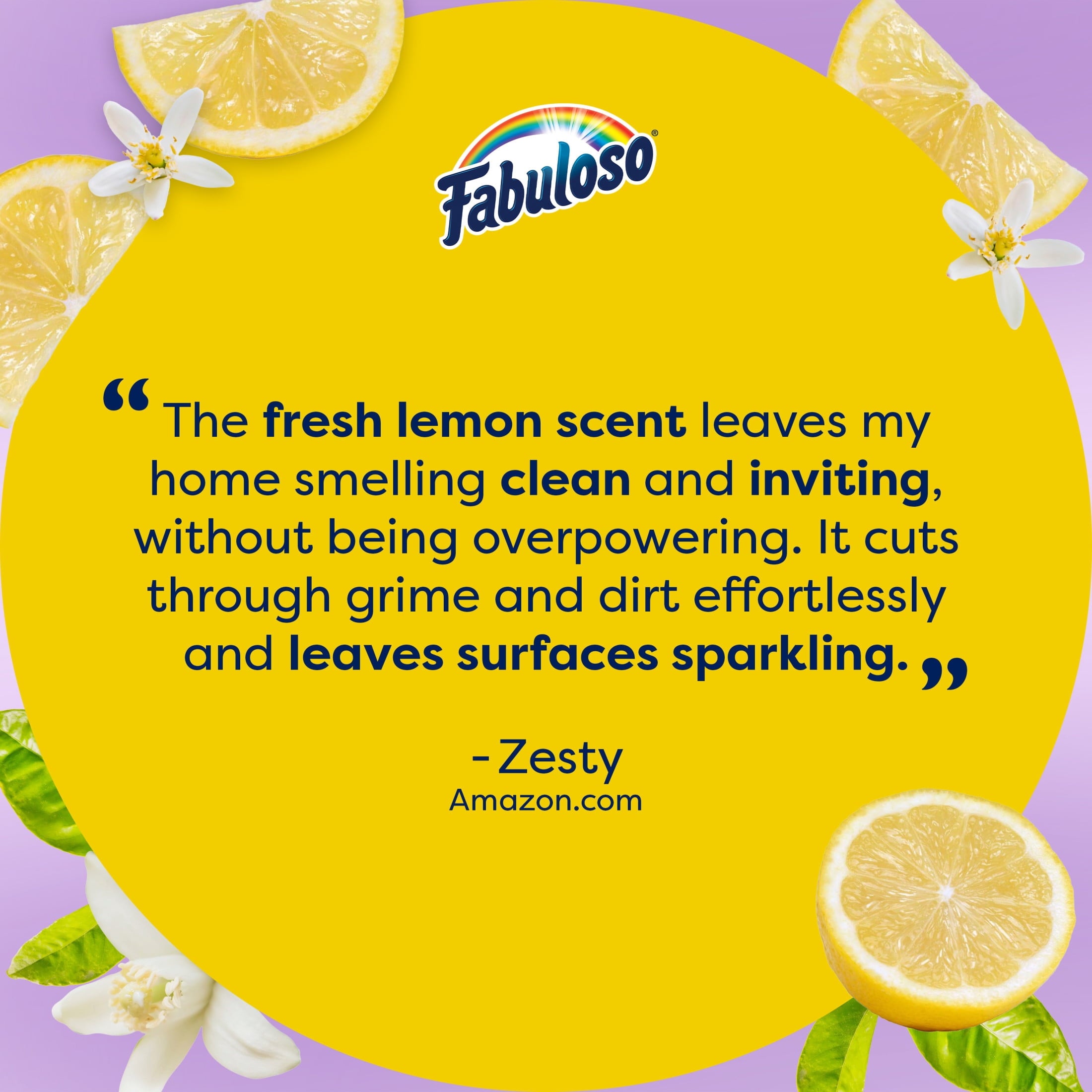 Fabuloso 2X Multi-Purpose Cleaner - No Rinse Floor Cleaner, Refreshing Lemon Scent, 169 fl oz
