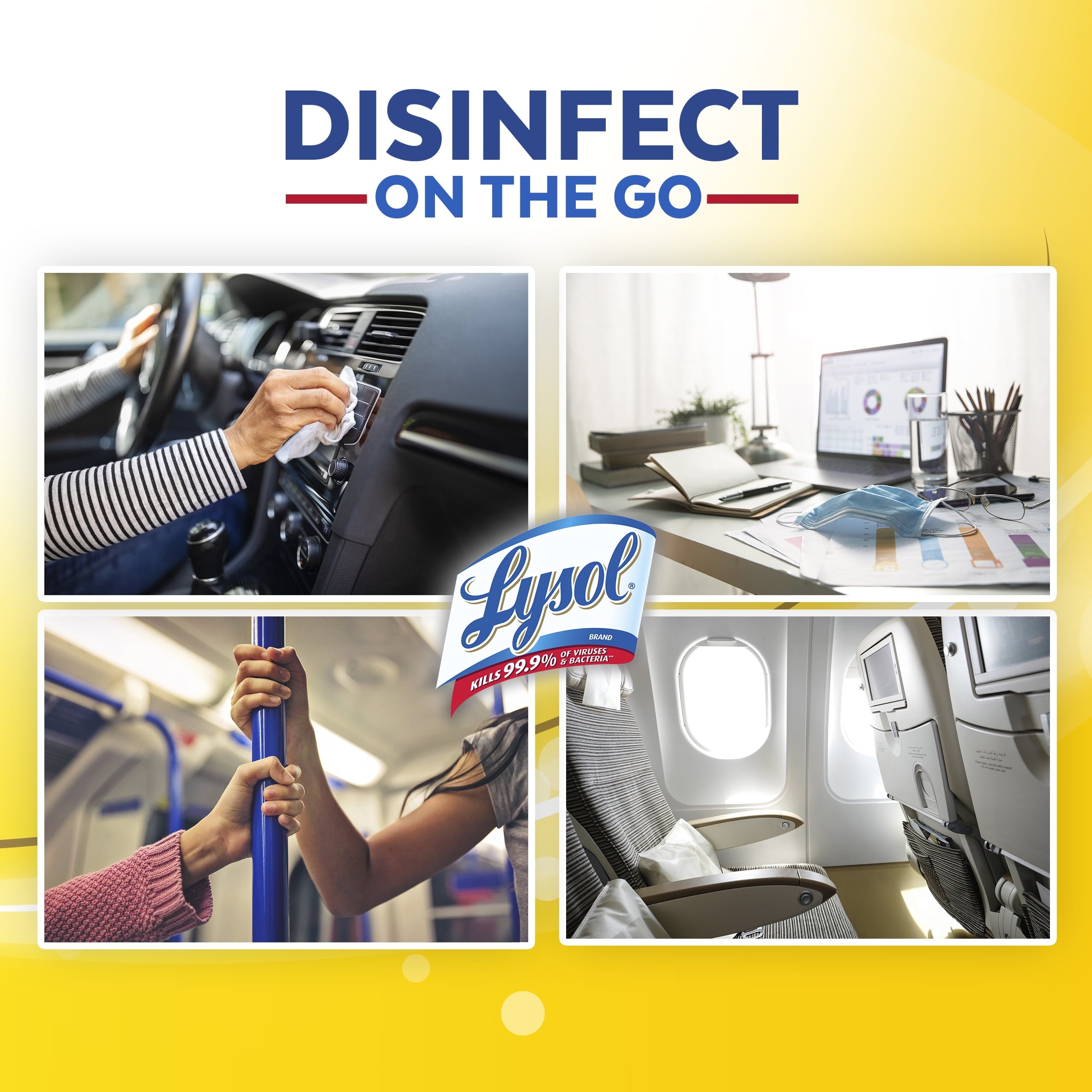 Lysol To Go Disinfectant Wipes - Lemon and Lime Blossom, 15 Count