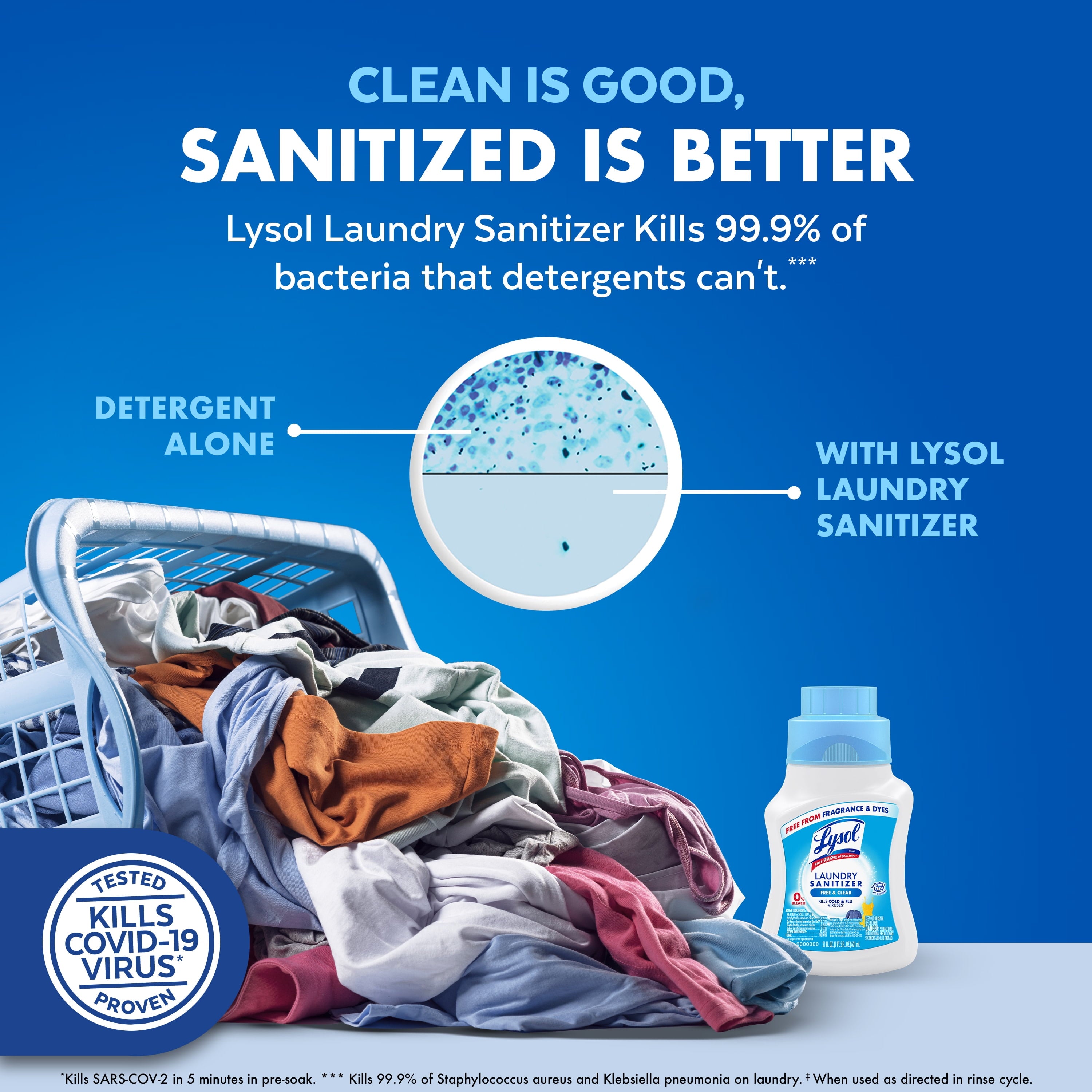 Lysol Laundry Sanitizer Additive - Odor Eliminating Liquids for Clothes and Linens, Unscented, 41 oz