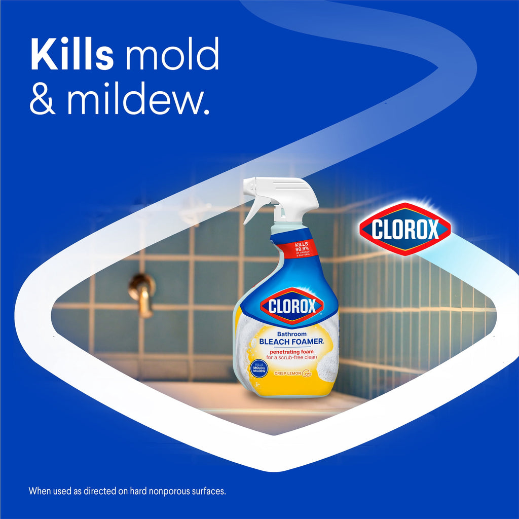 Clorox Bleach Foamer Bathroom and Shower Cleaner Spray - Crisp Lemon, 30 fl oz