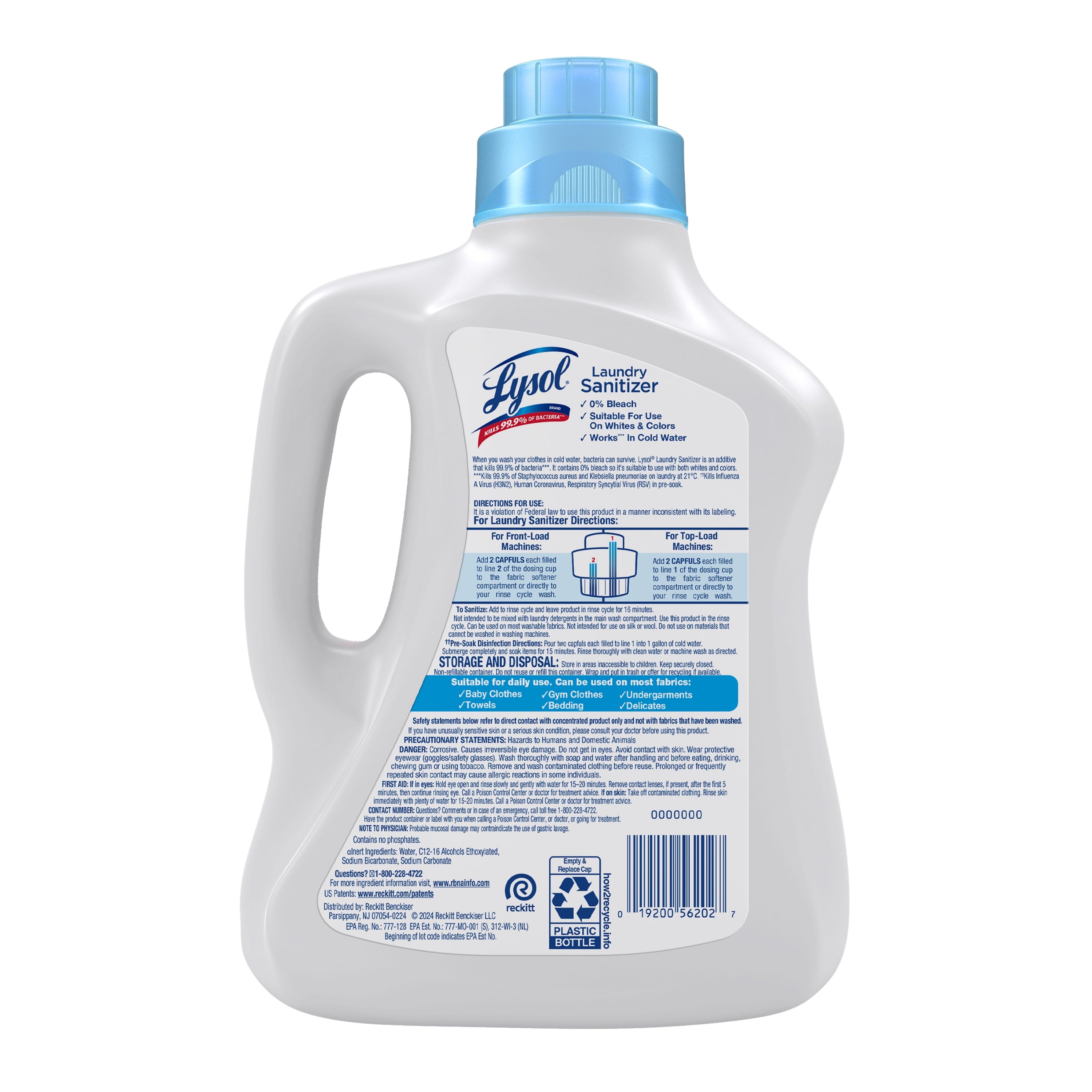 Lysol Laundry Sanitizer Additive Sanitizing Liquid for Clothes and Linens - Unscented, 90 oz