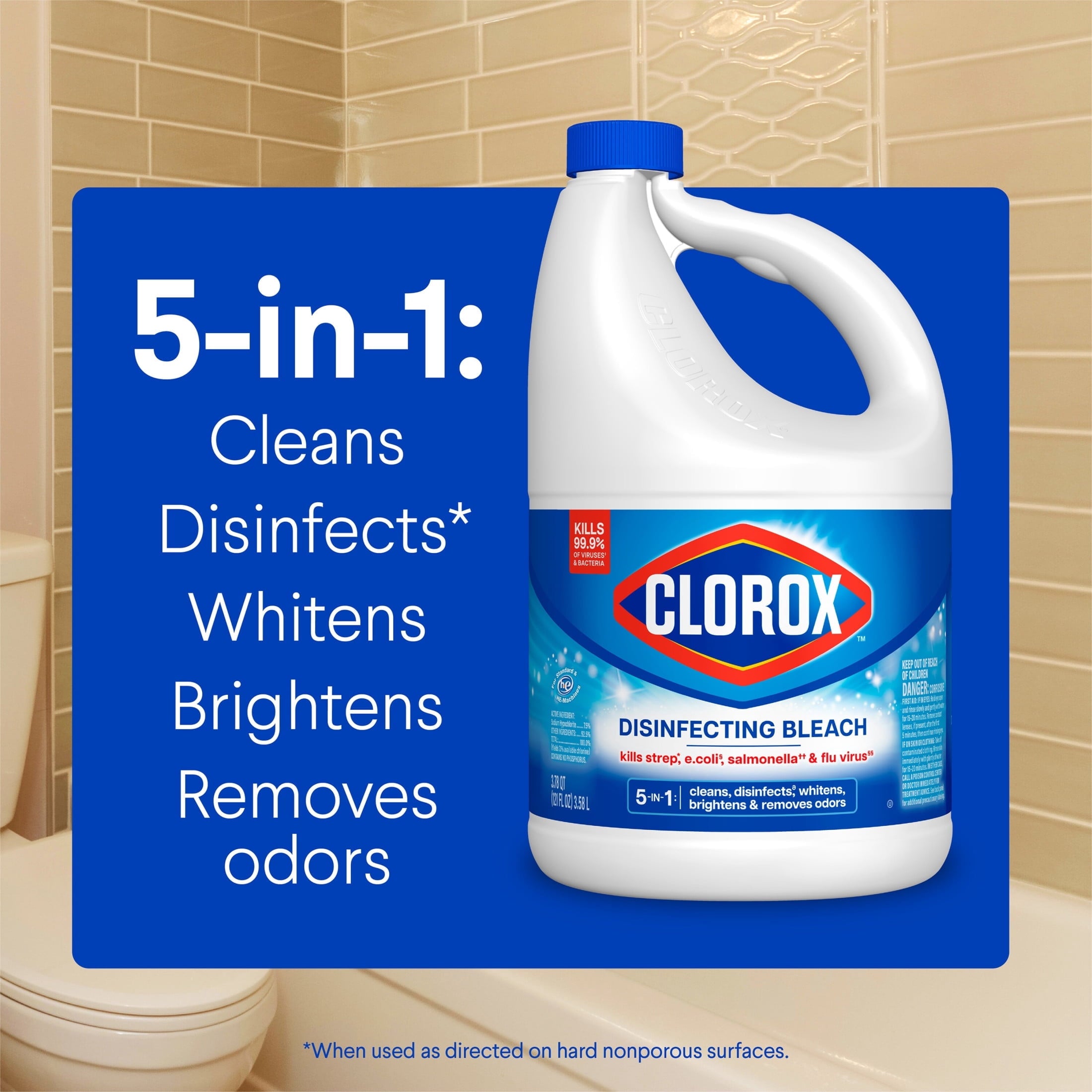 Clorox Disinfecting Liquid Bleach Cleaner - Regular Scent, 121 fl oz - 2-Pack