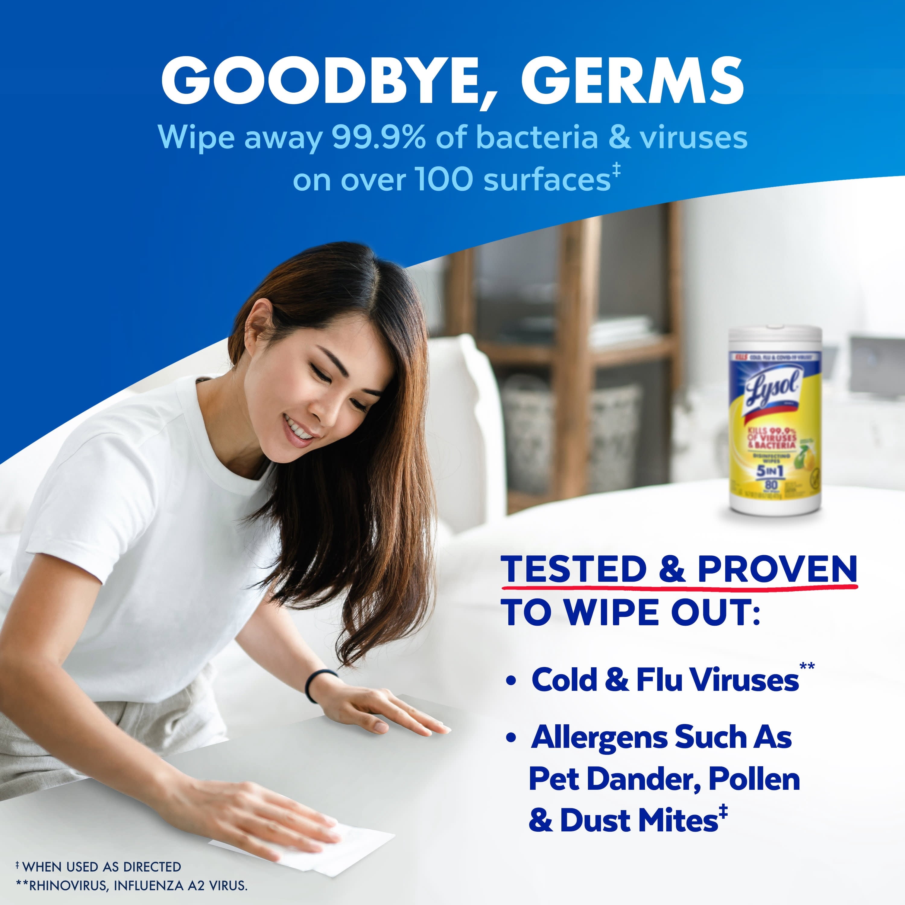 Lysol Disinfecting Wipes - All-Purpose Cleaner, Multi Surface Antibacterial Cleaning Wipes, Cleaning Supplies, Lemon + Mango & Hibiscus + Crisp Linen Scent, 80 Count Each (Pack of 4)