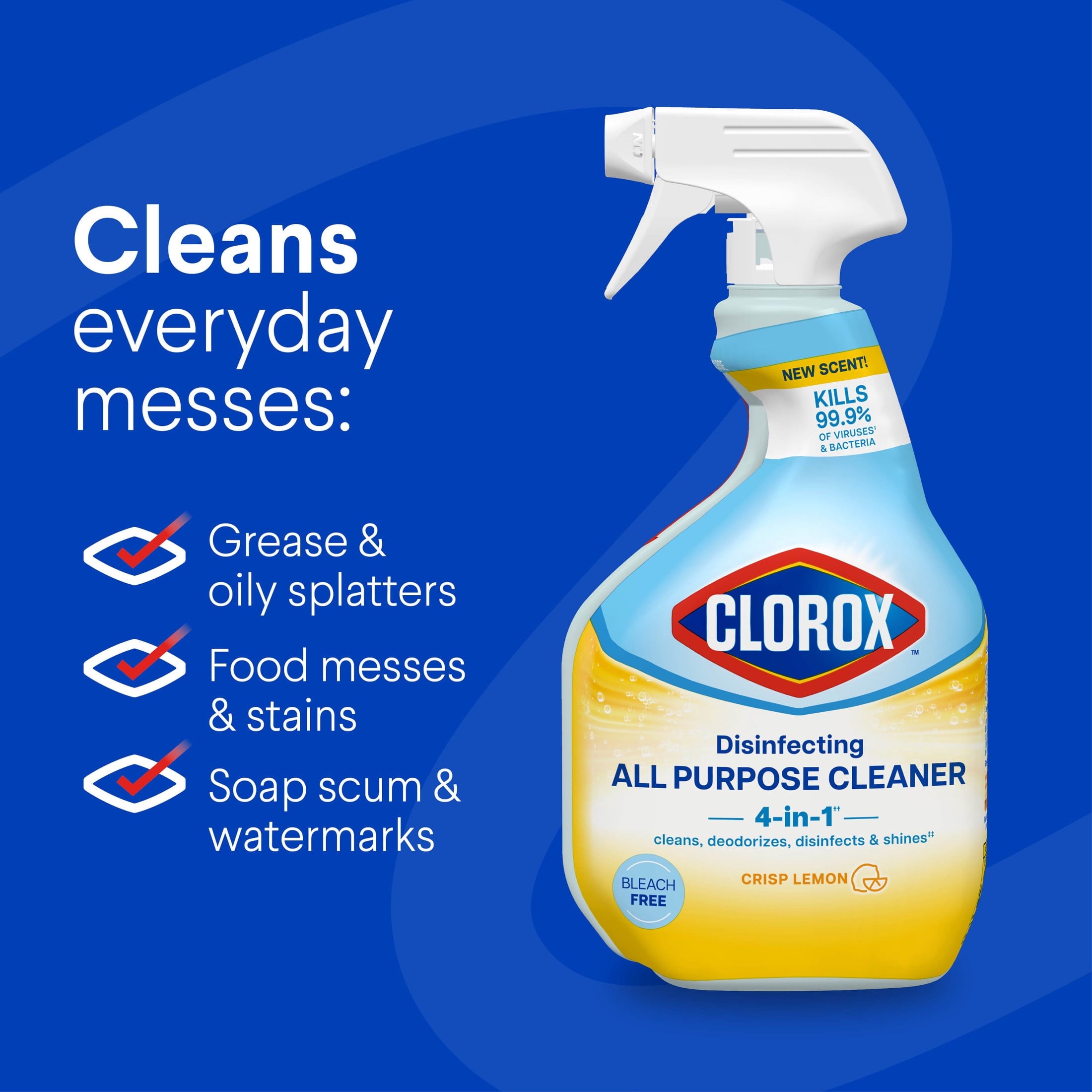 Clorox Disinfecting Bleach-Free All-Purpose Cleaner - Crisp Lemon, 32 fl oz