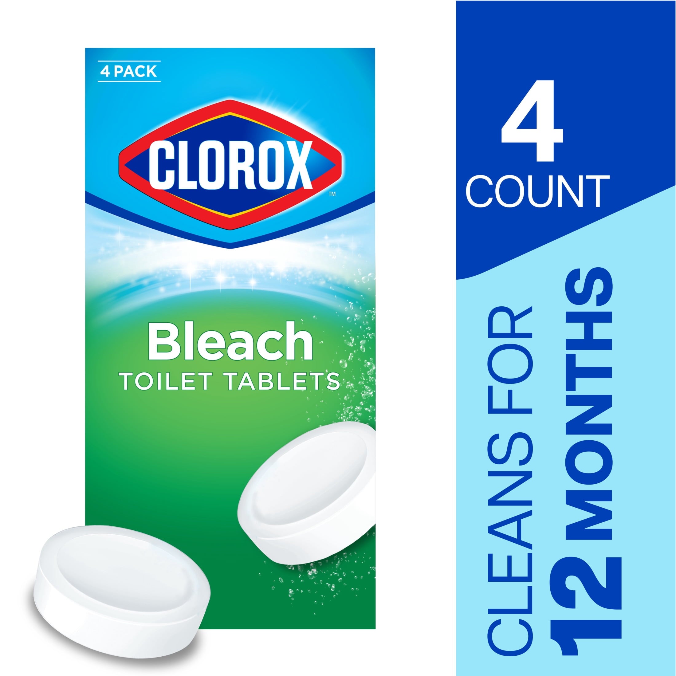 Clorox Bleach Automatic Toilet Bowl Cleaner Tablets - 4 Pack