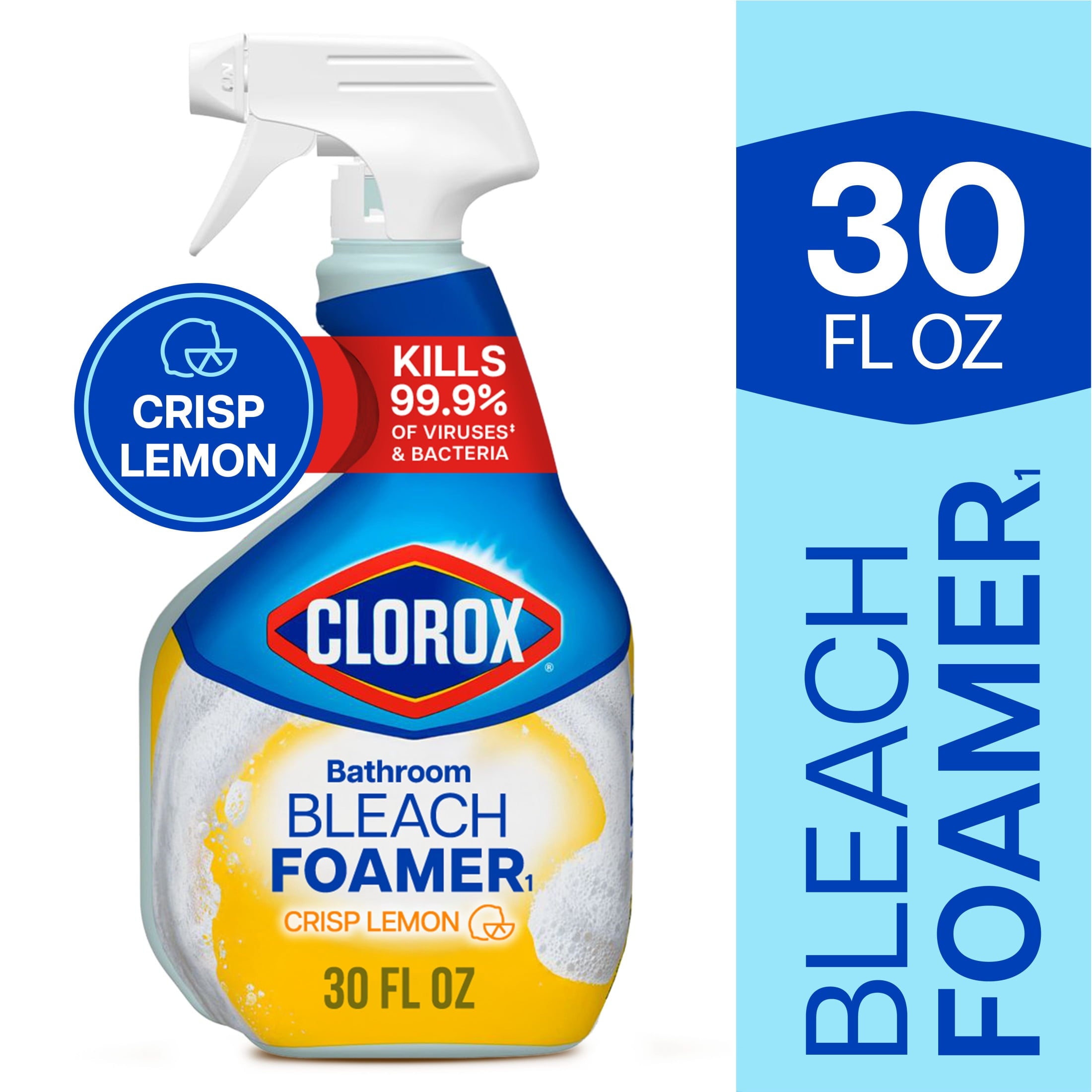 Clorox Bleach Foamer Bathroom and Shower Cleaner Spray - Crisp Lemon, 30 fl oz