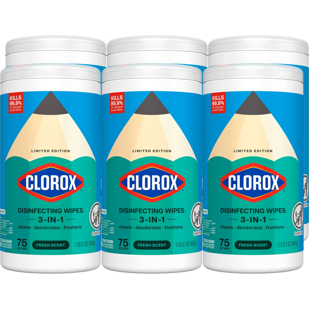Clorox Bleach-Free Disinfecting and Cleaning Wipes - Fresh Scent, 75 Count - 6-Pack