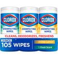 Clorox Disinfecting Cleaning Wipes Variety Pack - Bleach Free, Fresh Scent and Crisp Lemon, 35 Count Each, Pack of 3