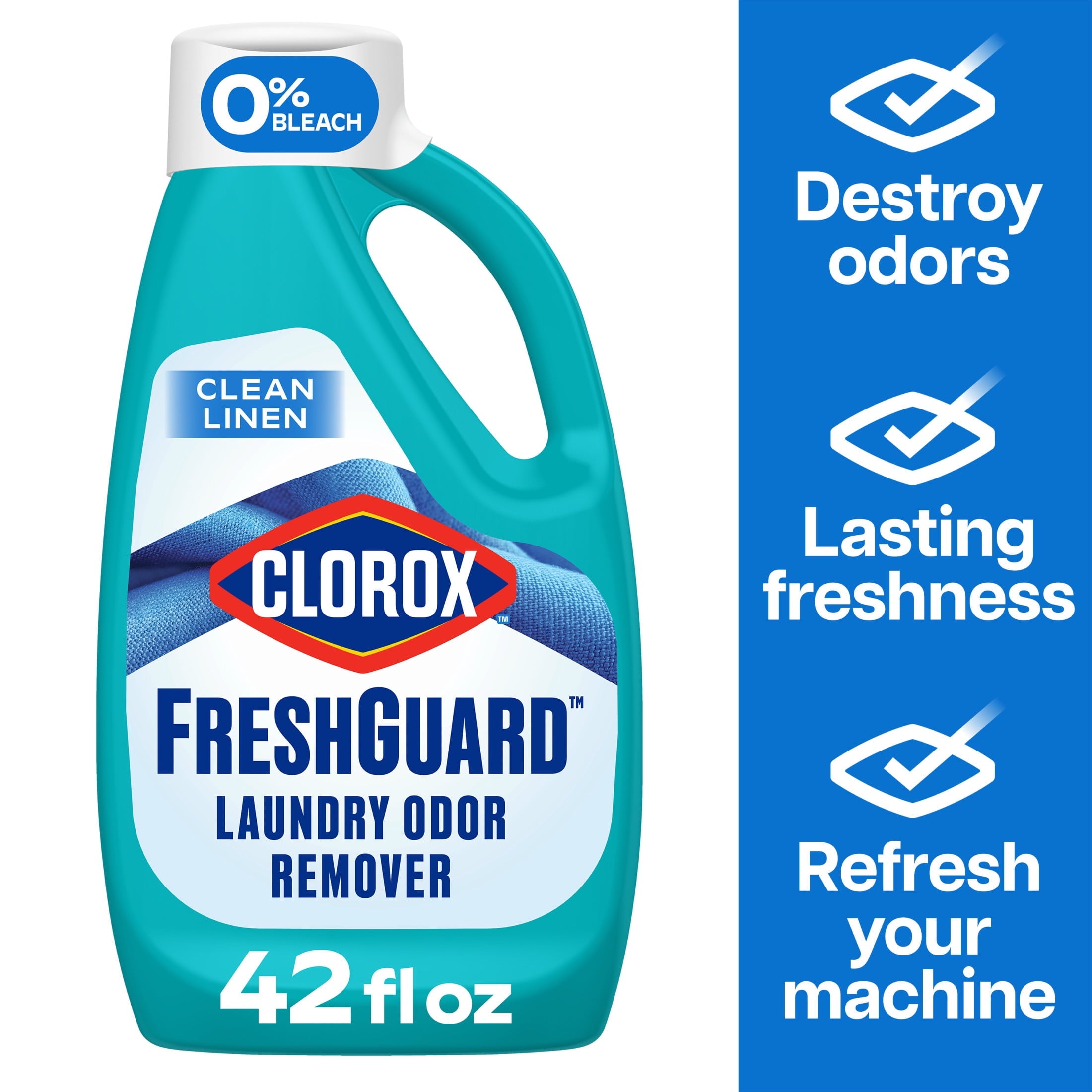 Clorox Fresh Guard Laundry Odor Remover - 0% Bleach, Color Safe, Clean Linen Scent, 42 fl oz
