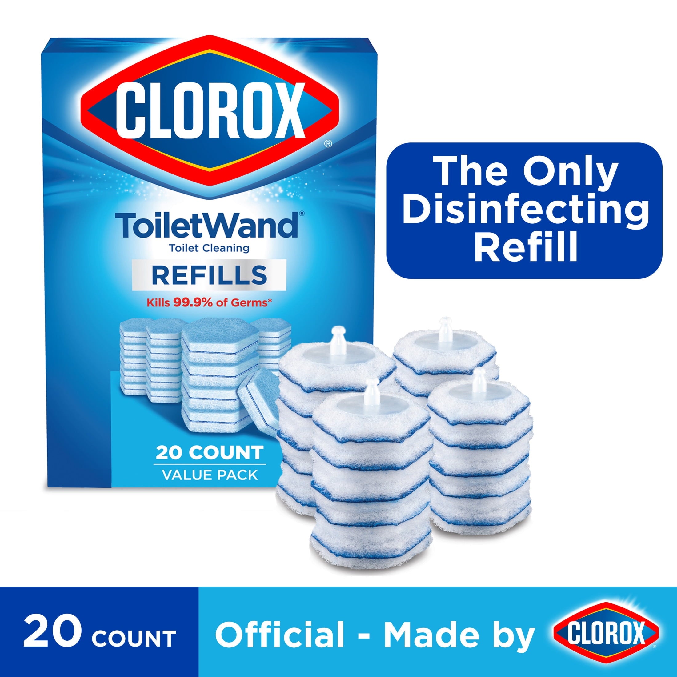 Clorox ToiletWand Toilet Cleaning Refills - Disinfecting Scrubbing Pads, 20 Count