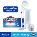 Clorox ToiletWand Disposable Toilet Cleaning System - ToiletWand, Storage Caddy and 6 Disinfecting ToiletWand Scrubbing Pad Refills