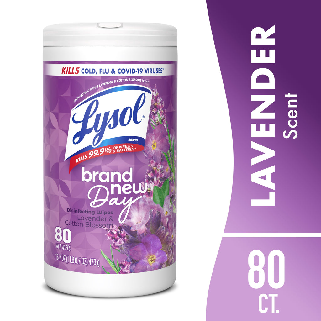 Lysol Disinfecting Wipes - All-Purpose Cleaner, Multi Surface Antibacterial Cleaning Wipes, Cleaning Supplies, Lavender & Cotton Blossom Scent, 80 Count