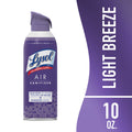 Lysol Air Sanitizer Spray for Air Sanitization and Bacterial Odor Elimination - Air Freshener Alternative, Light Breeze Scent, 10 oz