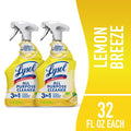 Lysol All-Purpose Spray Cleaner for Sanitizing and Disinfecting - Lemon, 32 fl oz, Pack of 2