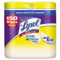 Lysol Brand Disinfecting Wipes - Dual Action, 7 X 8, Citrus, 75/Canister, 2/Pack
