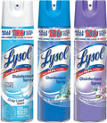 Lysol Disinfectant Spray Multi Scent Bundle - Crisp Linen - Early Morning Breeze, and Spring Waterfall Scents, 19 Ounces Pack of 3