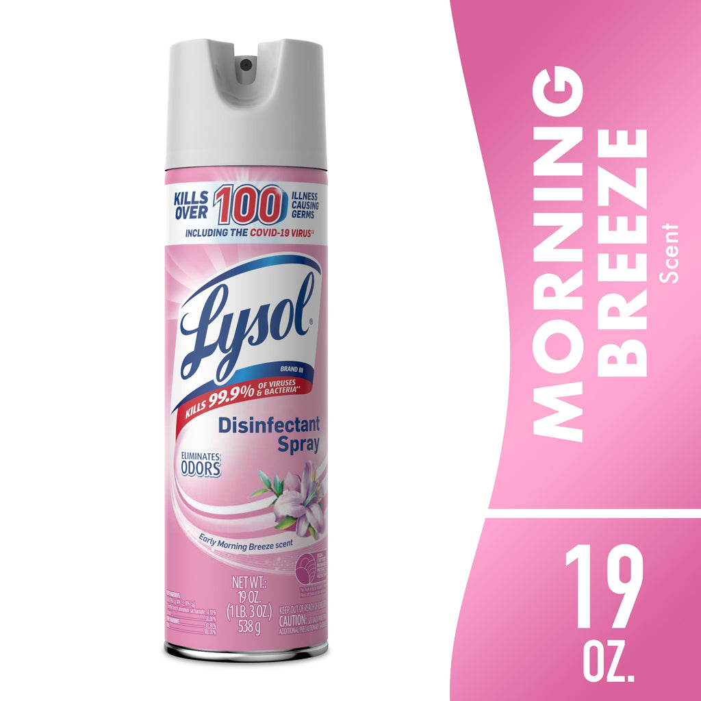 Lysol Disinfectant Spray - Sanitizing and Antibacterial Spray, Deodorizer, Early Morning Breeze, 19 oz