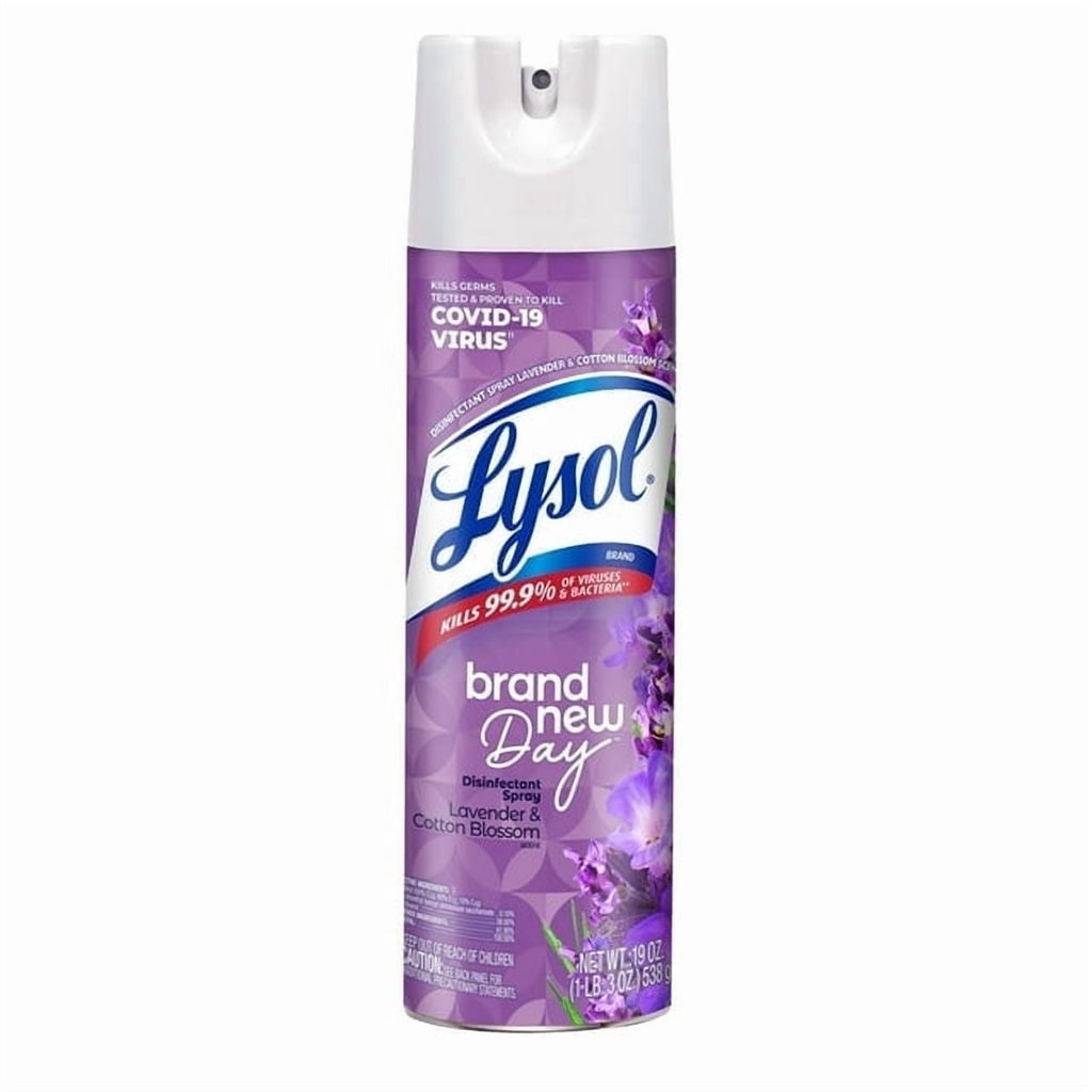 Lysol Disinfectant Spray - Sanitizing and Antibacterial Spray, Lavender & Cotton Blossom, 19 oz