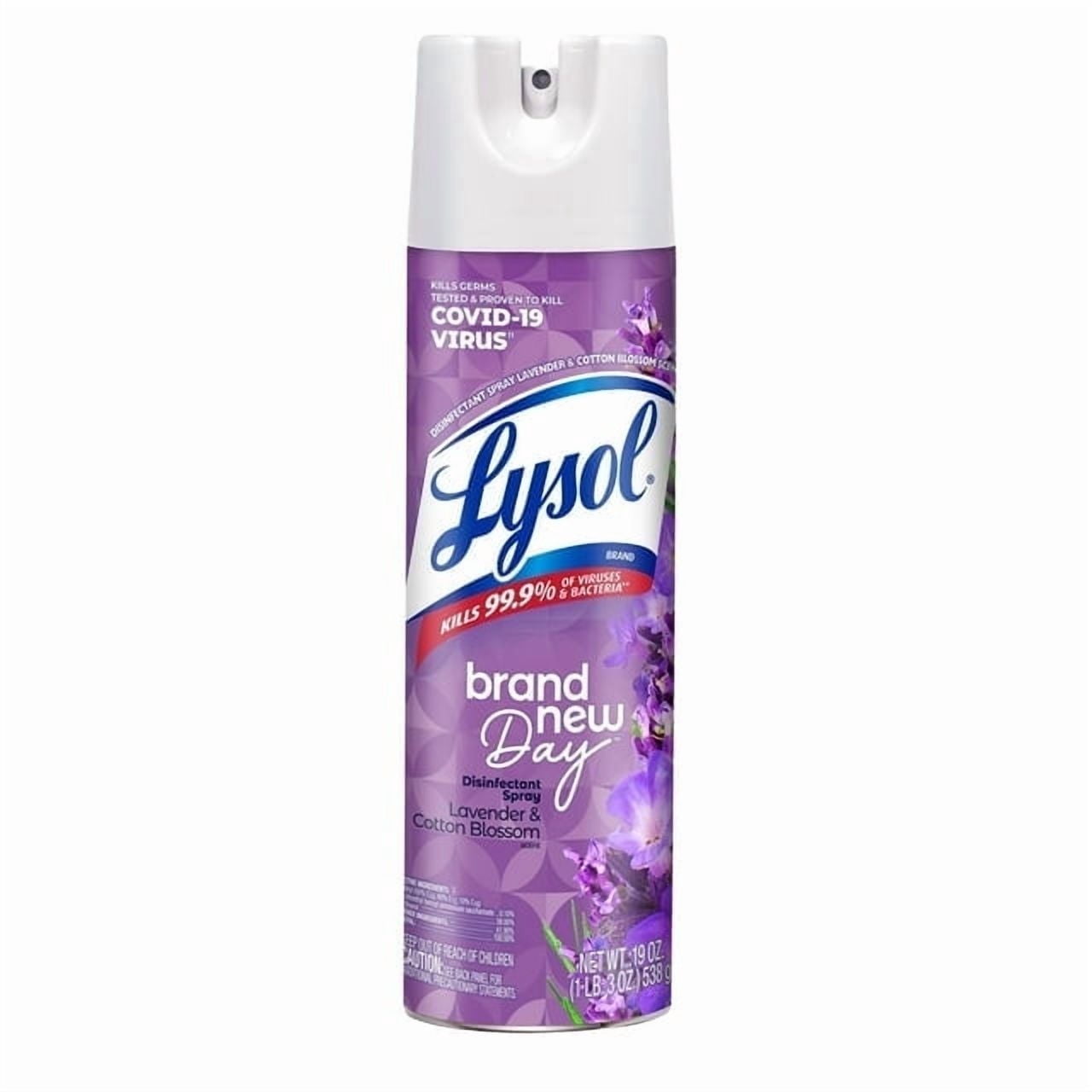 Lysol Disinfectant Spray - Sanitizing and Antibacterial Spray, Lavender & Cotton Blossom, 19 oz