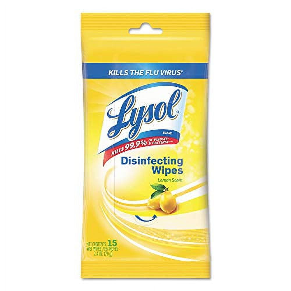 Lysol Disinfecting Wipes To-Go Flatpack Lemon & Lime Blossom - 15 Count