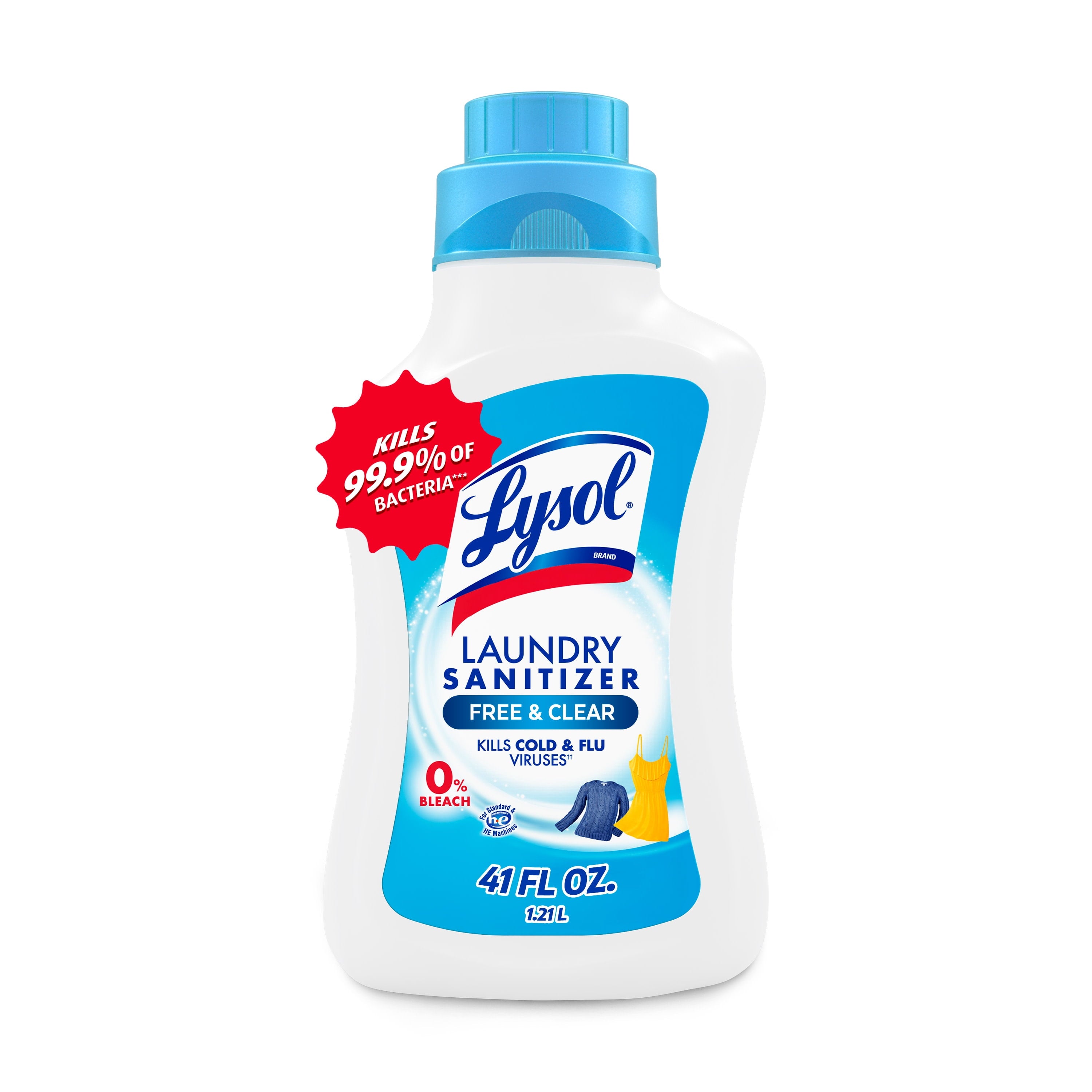 Lysol Laundry Sanitizer Additive - Odor Eliminating Liquids for Clothes and Linens, Unscented, 41 oz