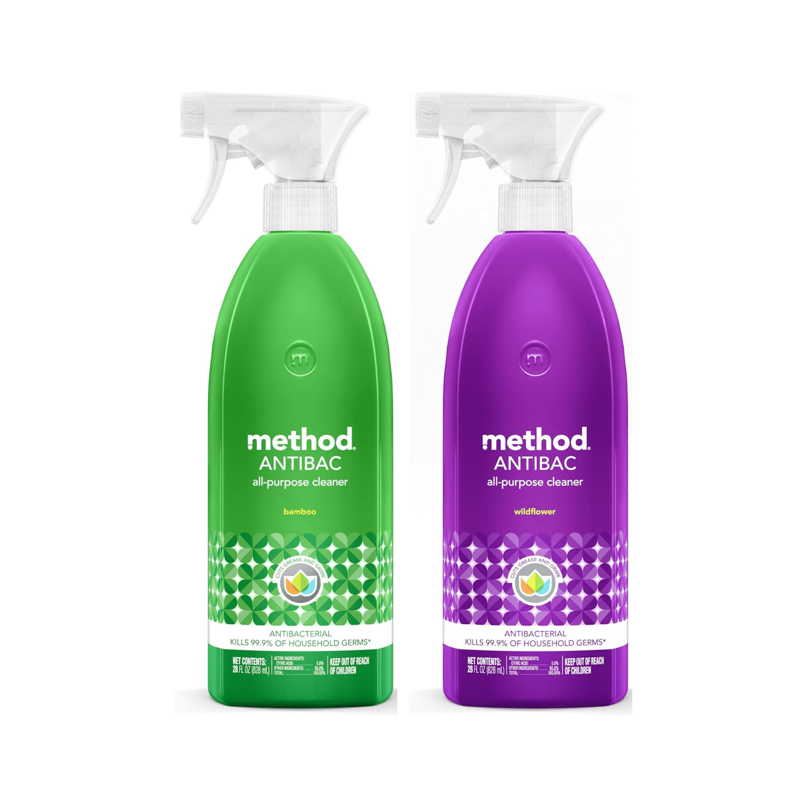 Method Antibacterial Cleaner Variety Pack - 1 Bamboo, 1 Wildflower, 28 oz Each, 2 Count