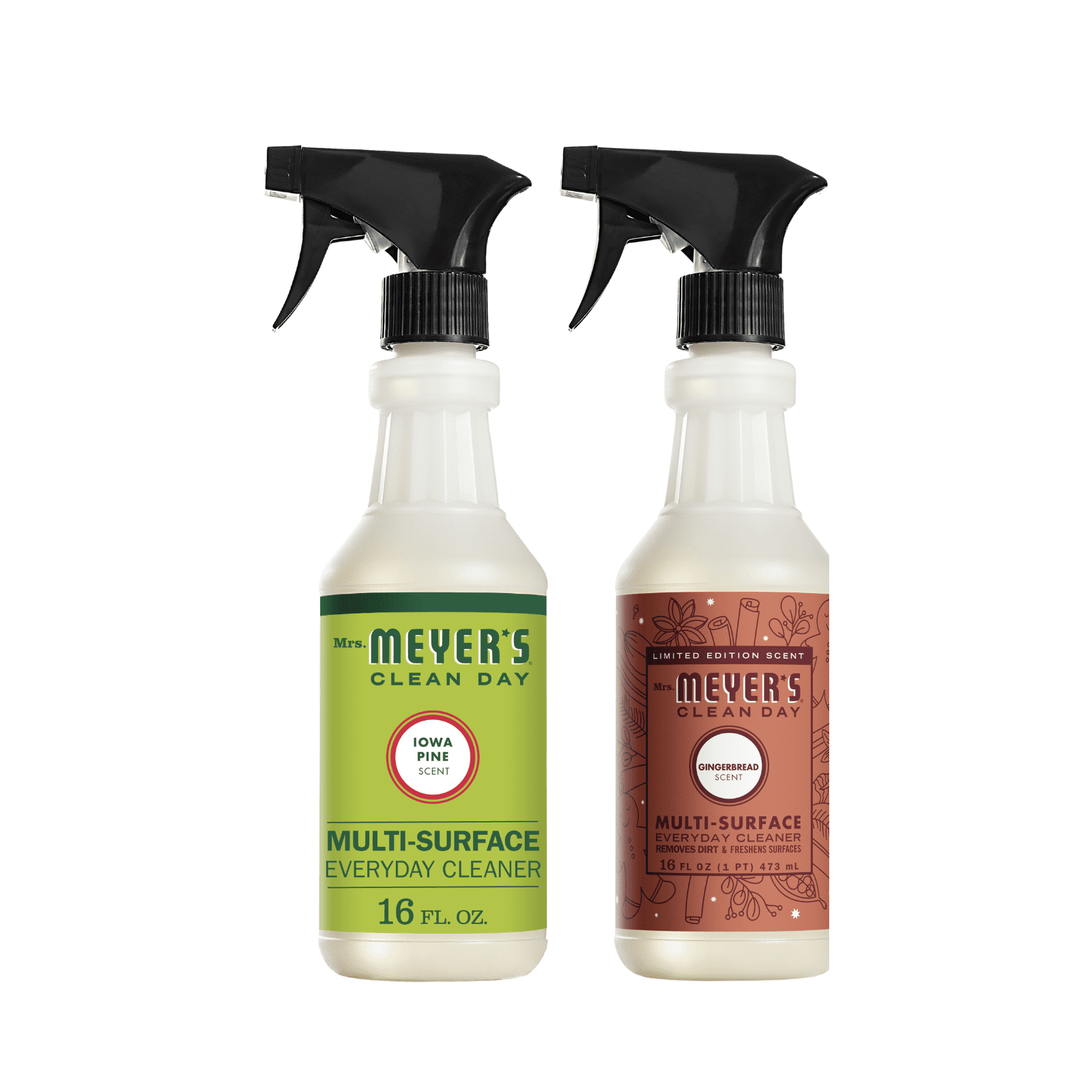 Mrs. Meyer’s Clean Day Multi-Surface Cleaner 2 Pack Variety - Iowa Pine 16 fl oz, Gingerbread 16 fl oz, 1 Count
