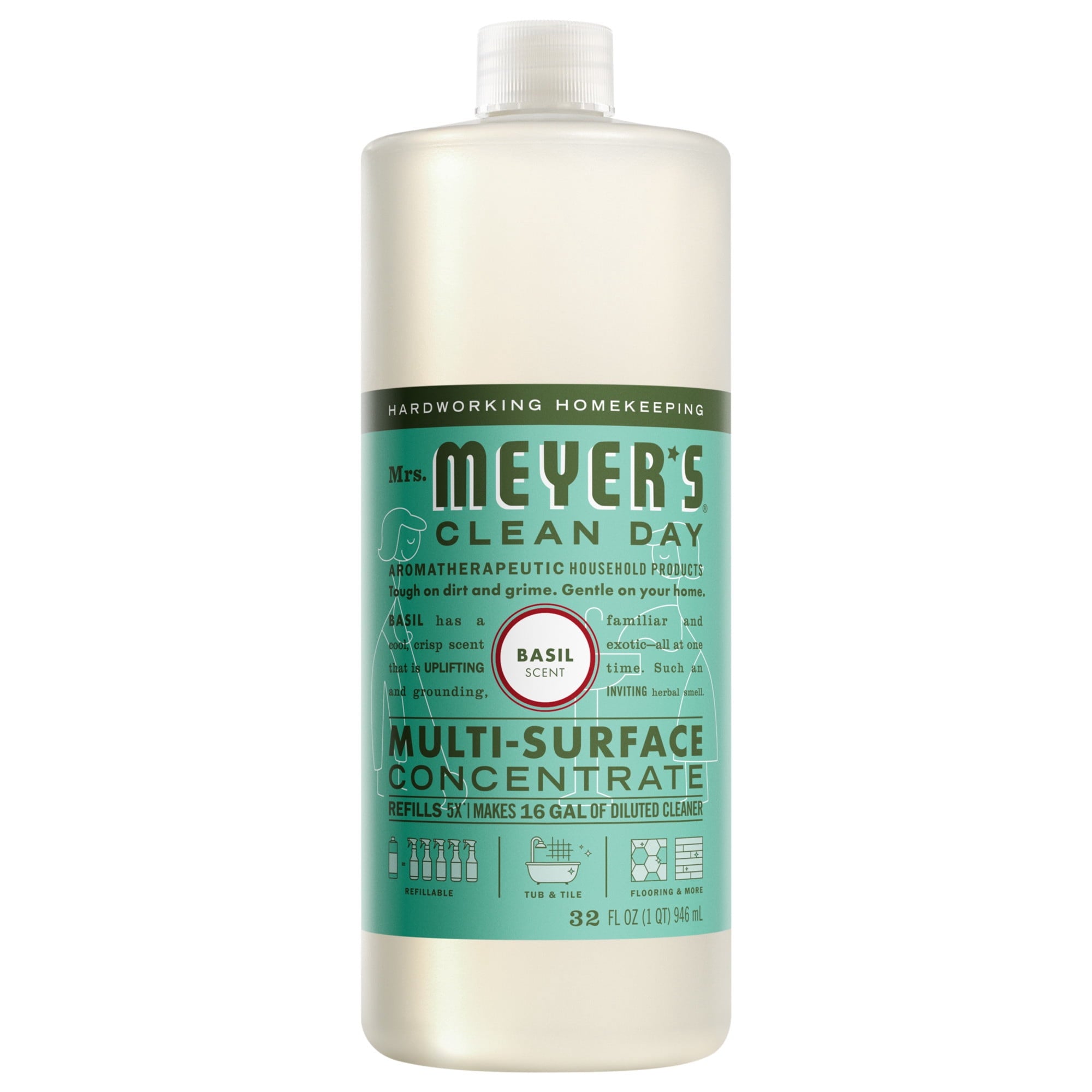 Mrs. Meyer's Clean Day Multi-Surface Everyday Concentrate - Basil Scent, 32 Fl Oz