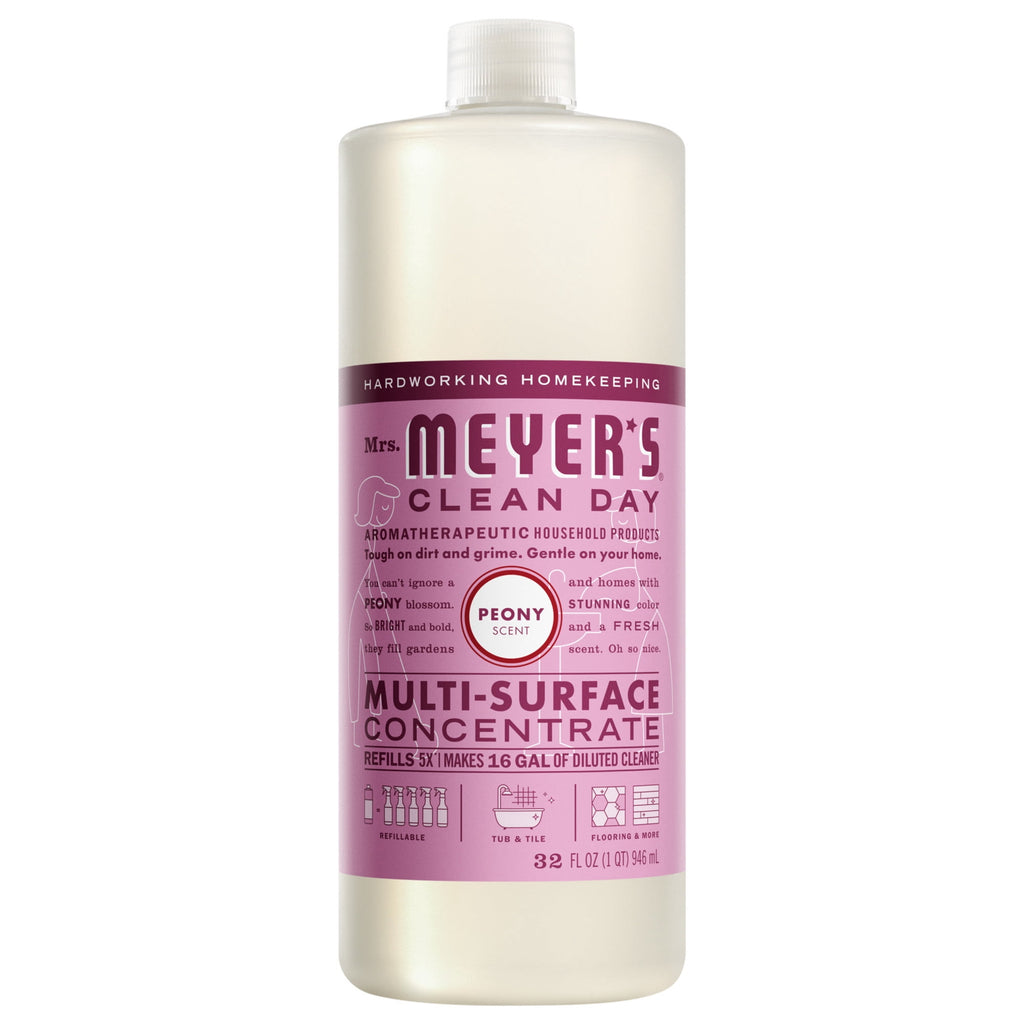 Mrs. Meyer's Clean Day Multi-Surface Everyday Concentrate - Peony Scent, 32 Fl Oz Bottle