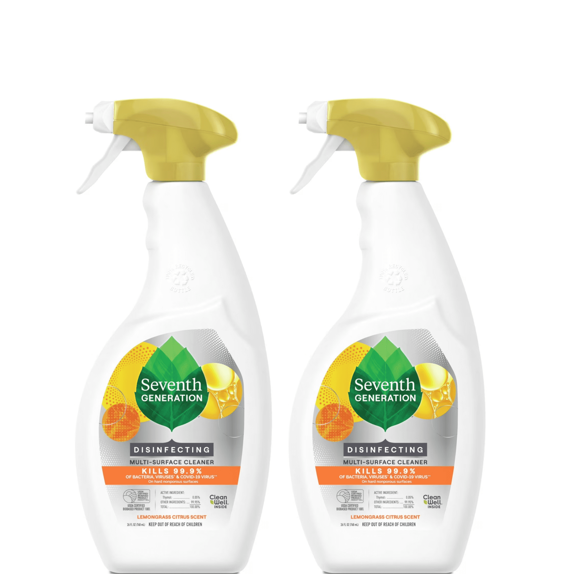Seventh Generation Disinfectant Spray All-Purpose Cleaner Lemongrass Citrus - 26 fl oz