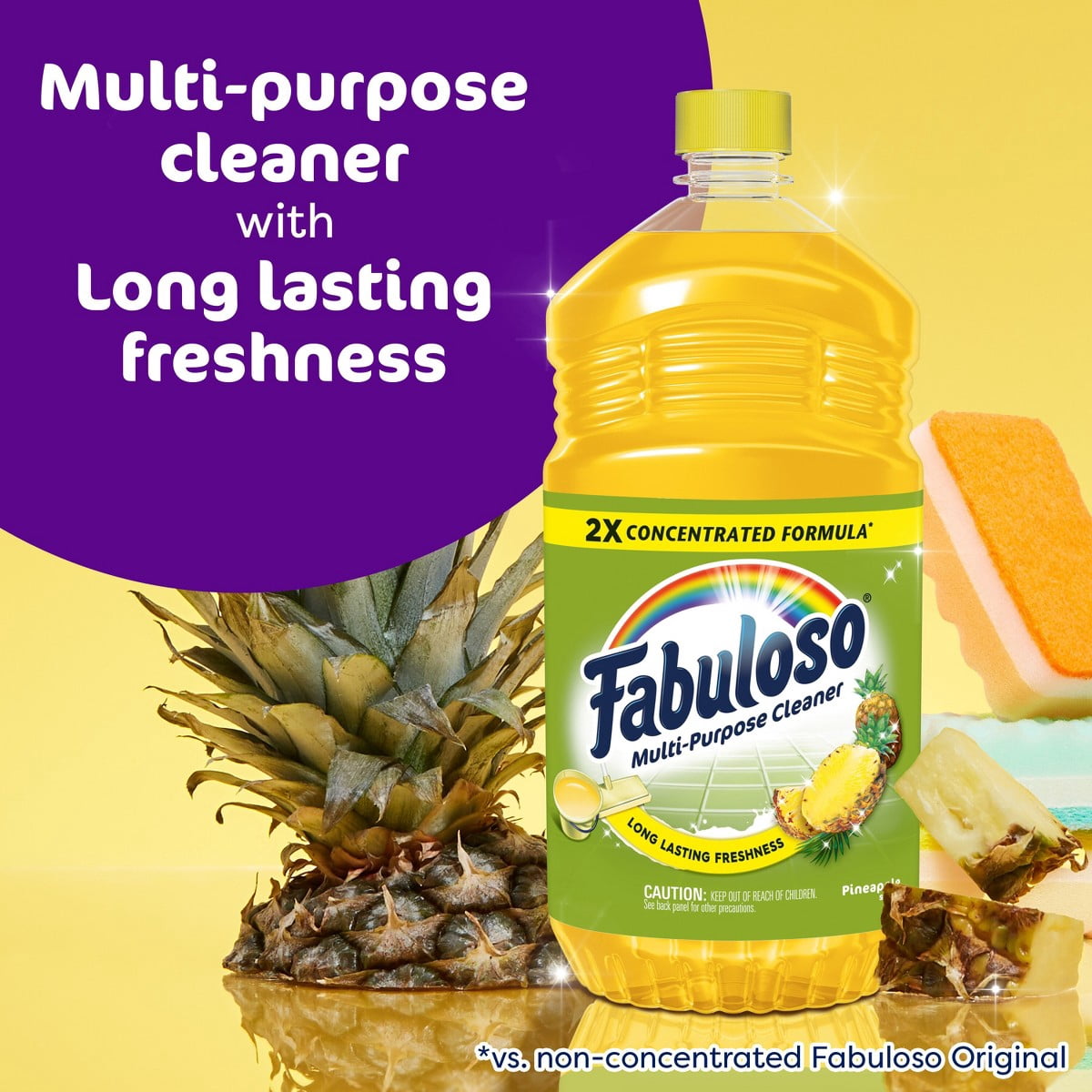 Fabuloso Pineapple Liquid All-Purpose Cleaners - 56oz: Multi-Surface - Furniture, Floor Usage