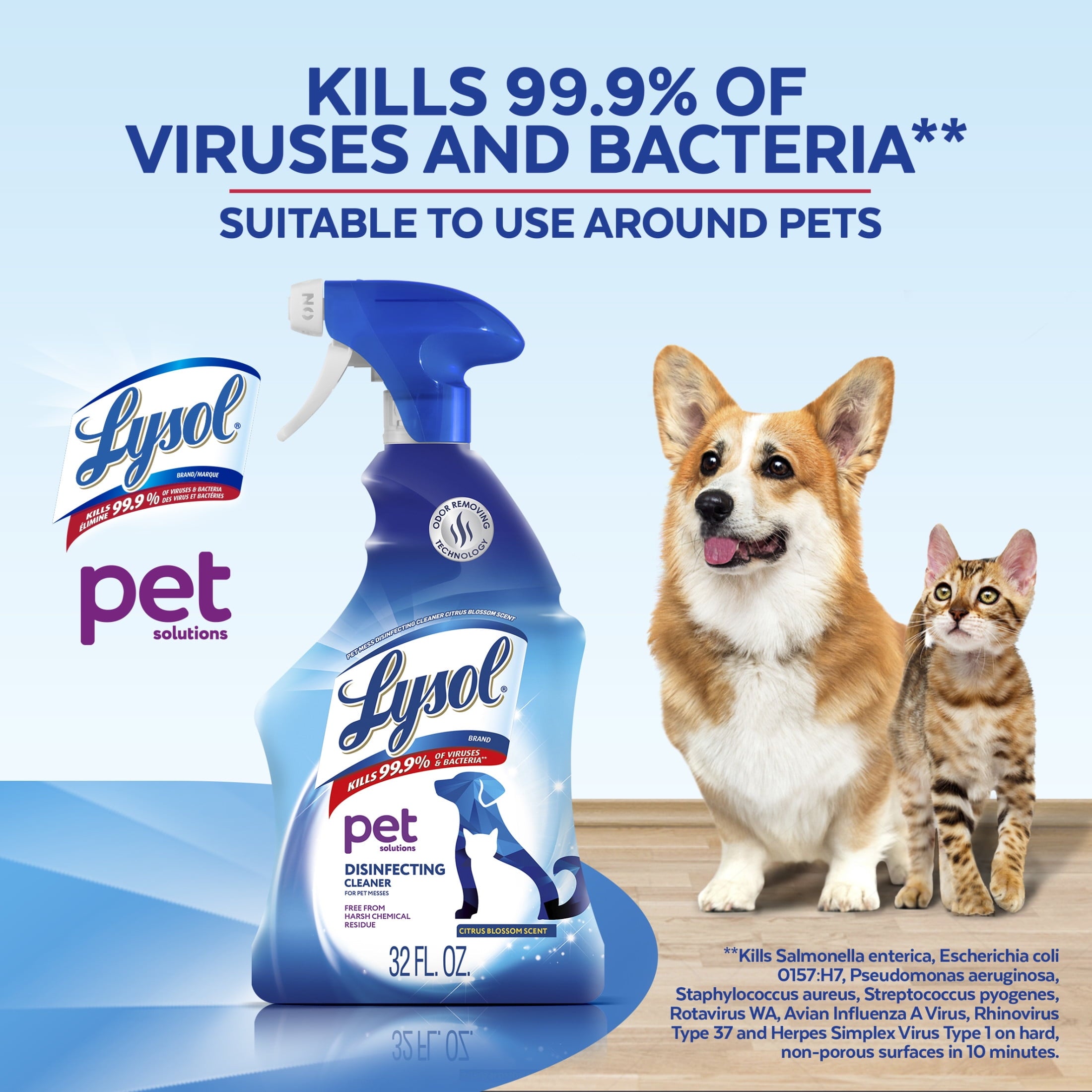 Lysol Pet Solutions –Disinfecting Cleaner - Citrus Blossom Scent, 32 fl oz - 3-Pack