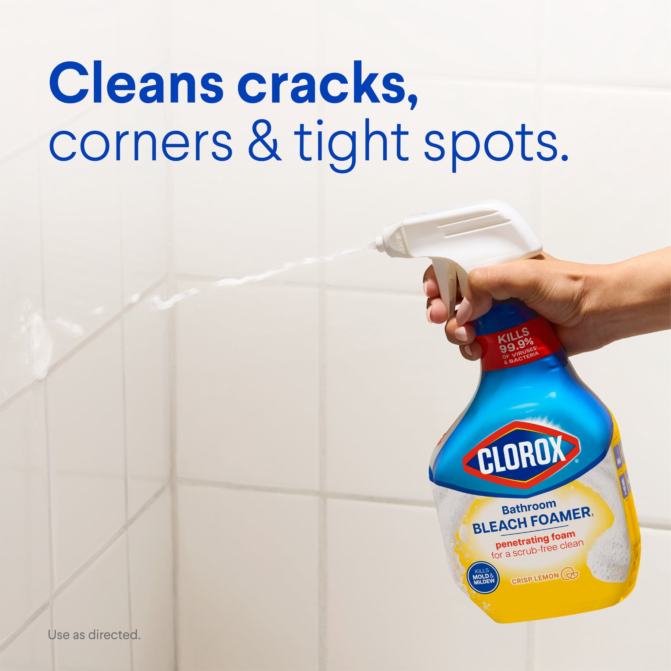 Clorox Bleach Foamer Bathroom and Shower Cleaner Spray - Crisp Lemon, 30 fl oz