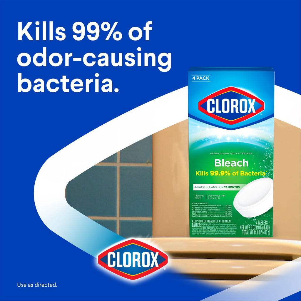 Clorox Bleach Automatic Toilet Bowl Cleaner Tablets - 4 Pack