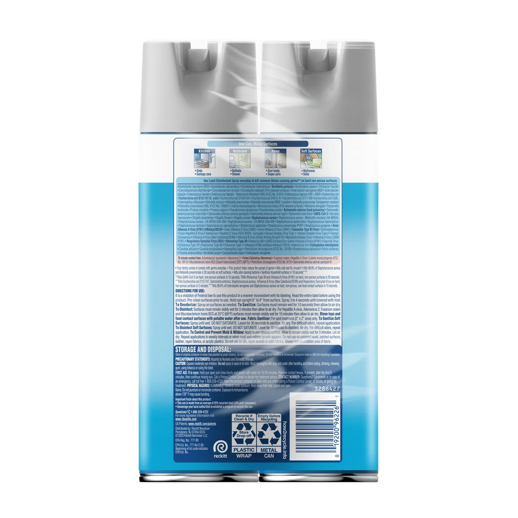 Lysol Disinfectant Spray - Sanitizing and Antibacterial Spray, Deodorizer, Crisp Linen, 19 oz (Pack of 2)