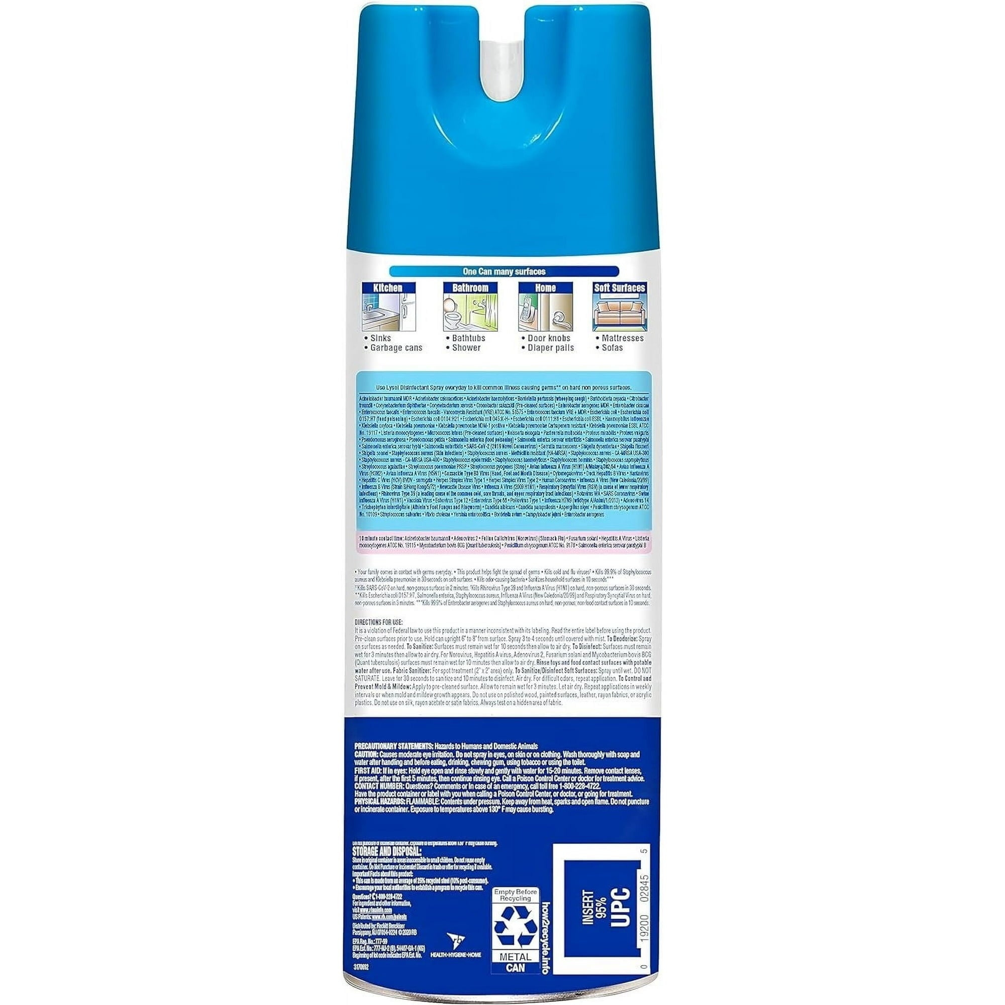 Lysol Disinfectant Spray Multi Scent Bundle - Crisp Linen - Early Morning Breeze, and Spring Waterfall Scents, 19 Ounces Pack of 3