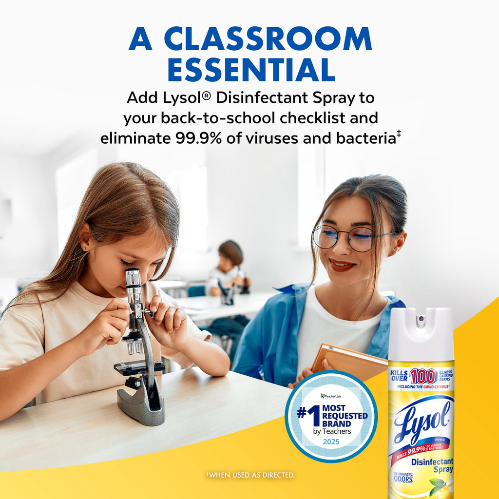 Lysol Disinfectant Spray - Sanitizing and Antibacterial Spray, Deodorizer, Lemon Breeze, 19 oz (Pack of 2)