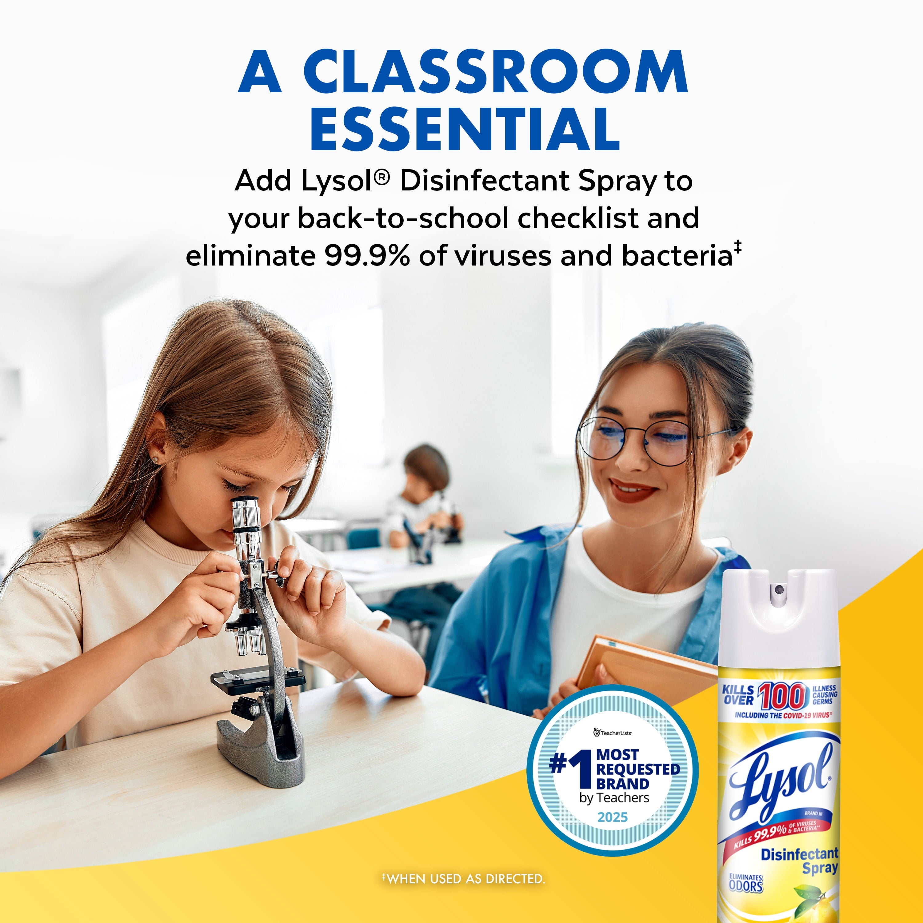 Lysol Disinfectant Spray - Sanitizing and Antibacterial Spray, Deodorizer, Lemon Breeze, 19 oz (Pack of 2)