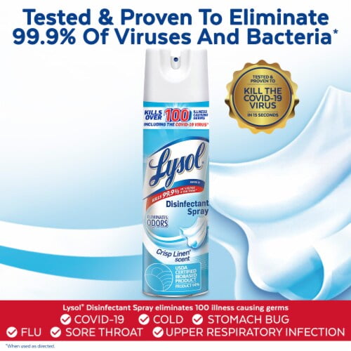 2X - Lysol Disinfectant Spray - Sanitizing Antibacterial Spray, Crisp Linen, 19 oz 19 oz