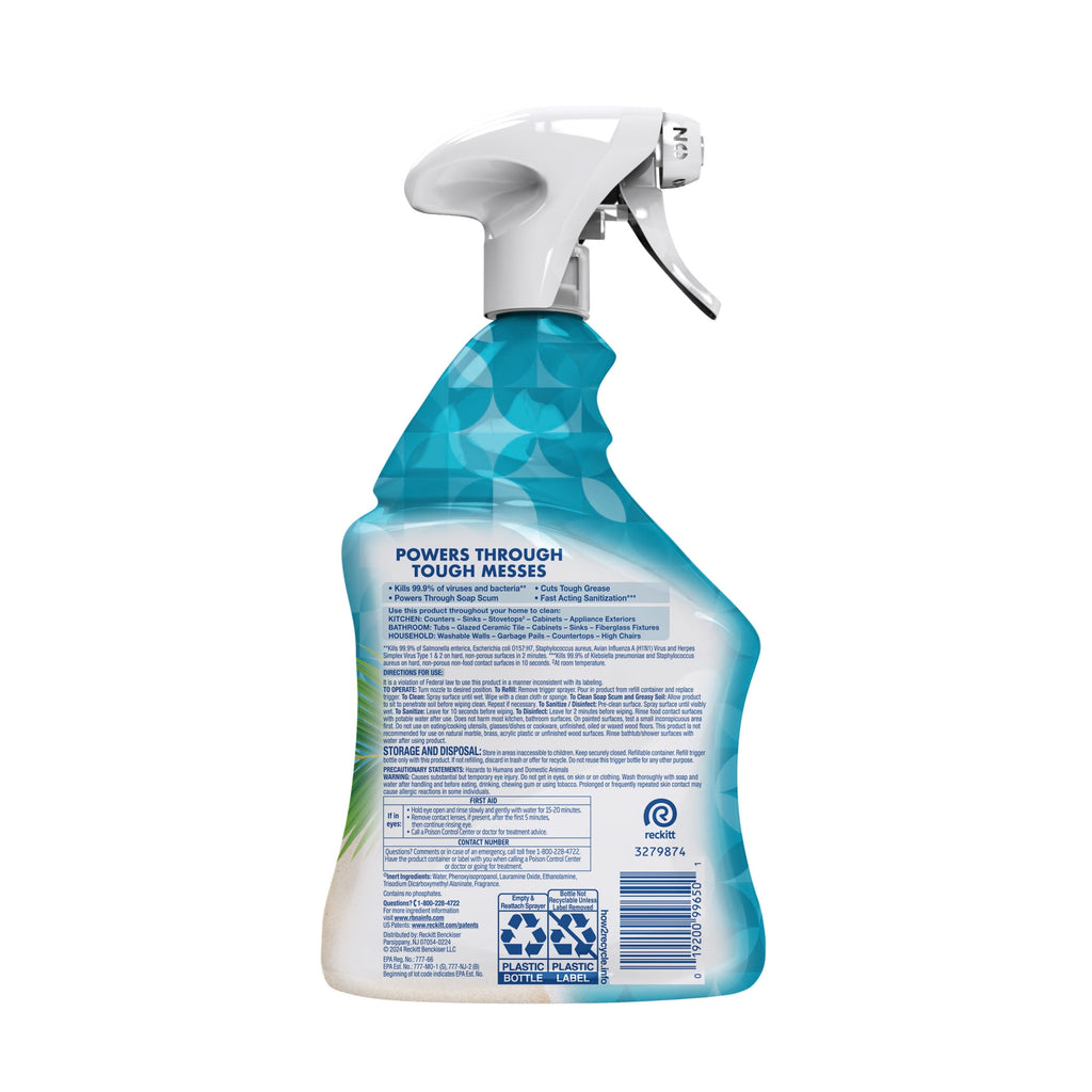 Lysol® All-Purpose Cleaner - Sanitizing and Disinfecting Spray, to Clean and Deodorize, Coconut & Sea Minerals Scent, 32 fl oz