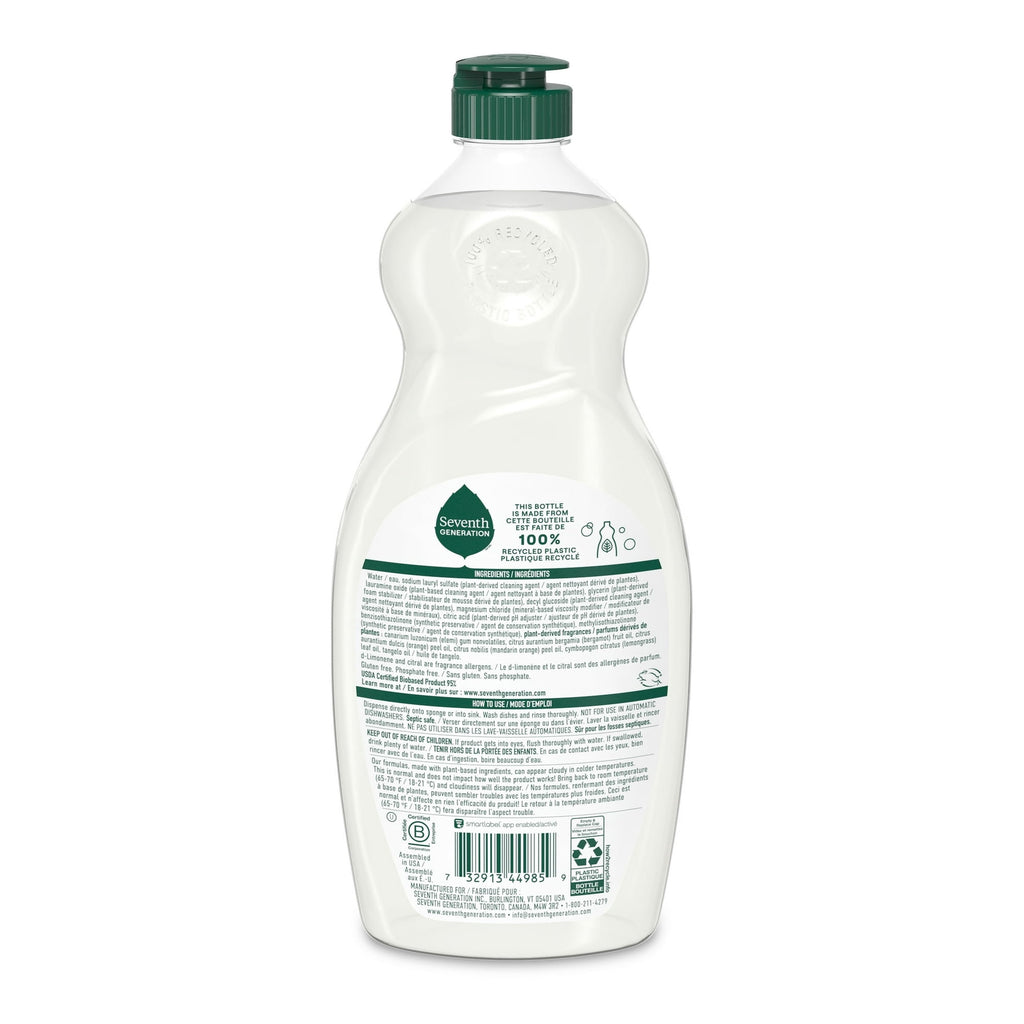 Seventh Generation Dish Soap Liquid - Clementine Zest & Lemongrass, 19 fl oz