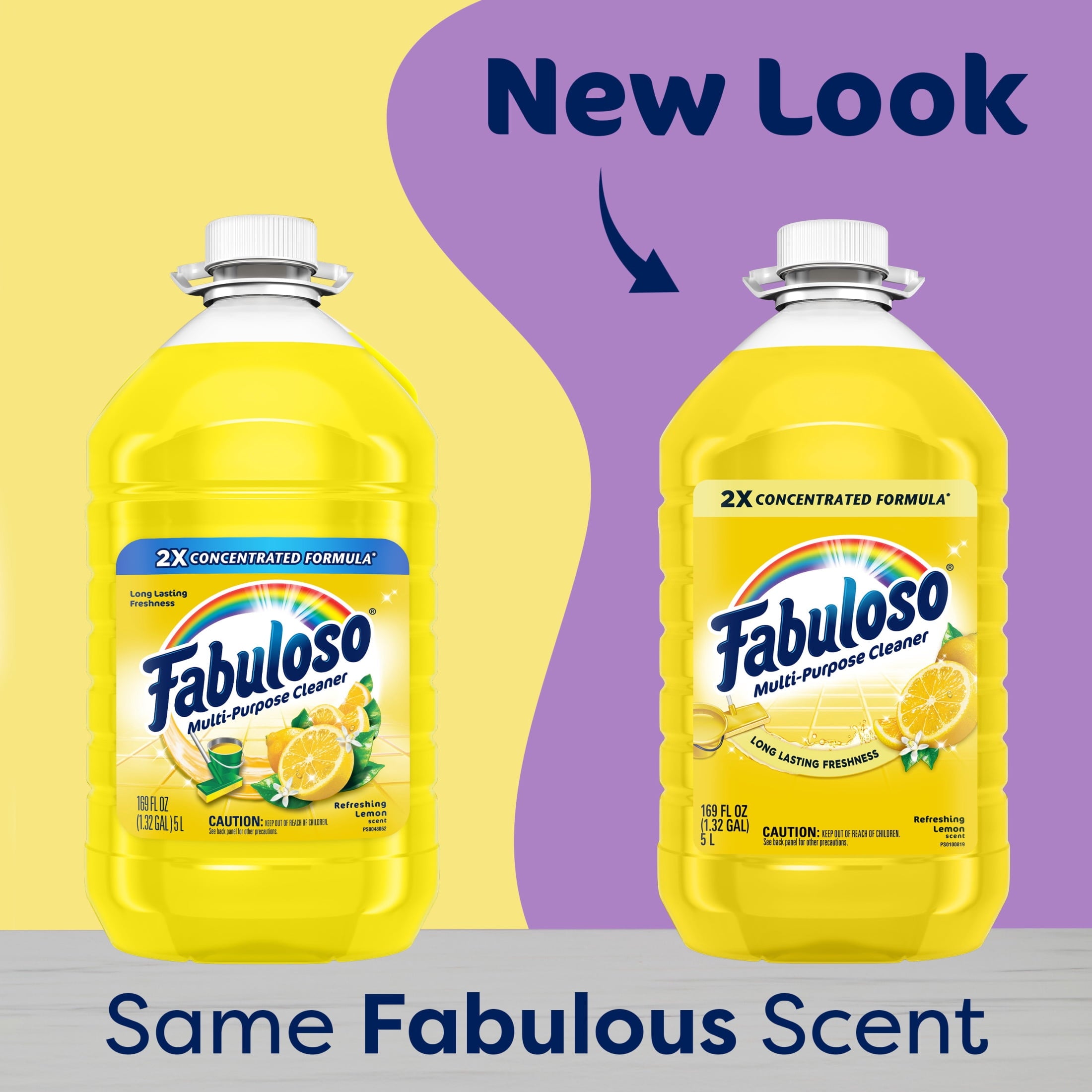 Fabuloso 2X Multi-Purpose Cleaner - No Rinse Floor Cleaner, Refreshing Lemon Scent, 169 fl oz