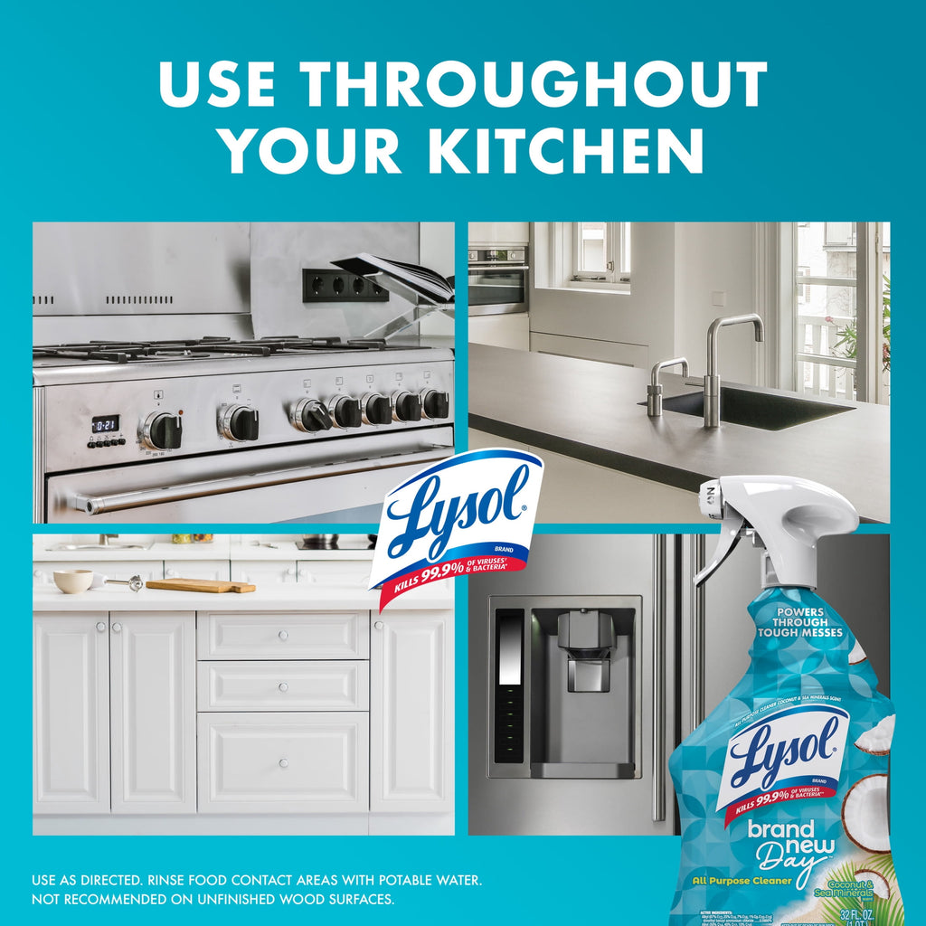 Lysol® All-Purpose Cleaner - Sanitizing and Disinfecting Spray, to Clean and Deodorize, Coconut & Sea Minerals Scent, 32 fl oz