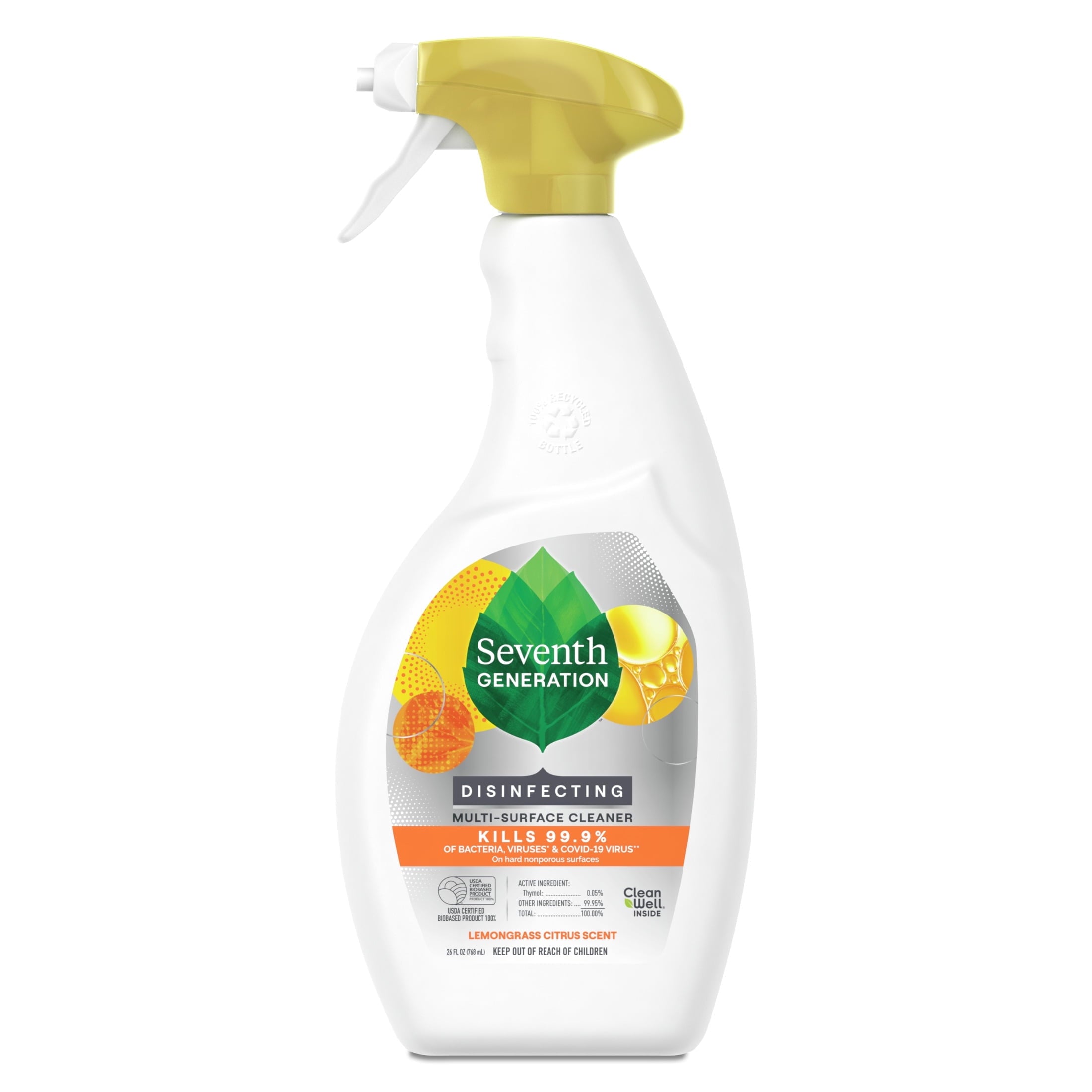 Seventh Generation Disinfectant Spray All-Purpose Cleaner Lemongrass Citrus - 26 fl oz