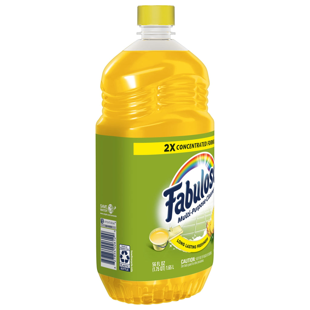 Fabuloso 2X Multi-Purpose Cleaner - No Rinse Floor Cleaner, Long-Lasting Freshness, Pineapple Scent, 56 fl oz - 2-Pack