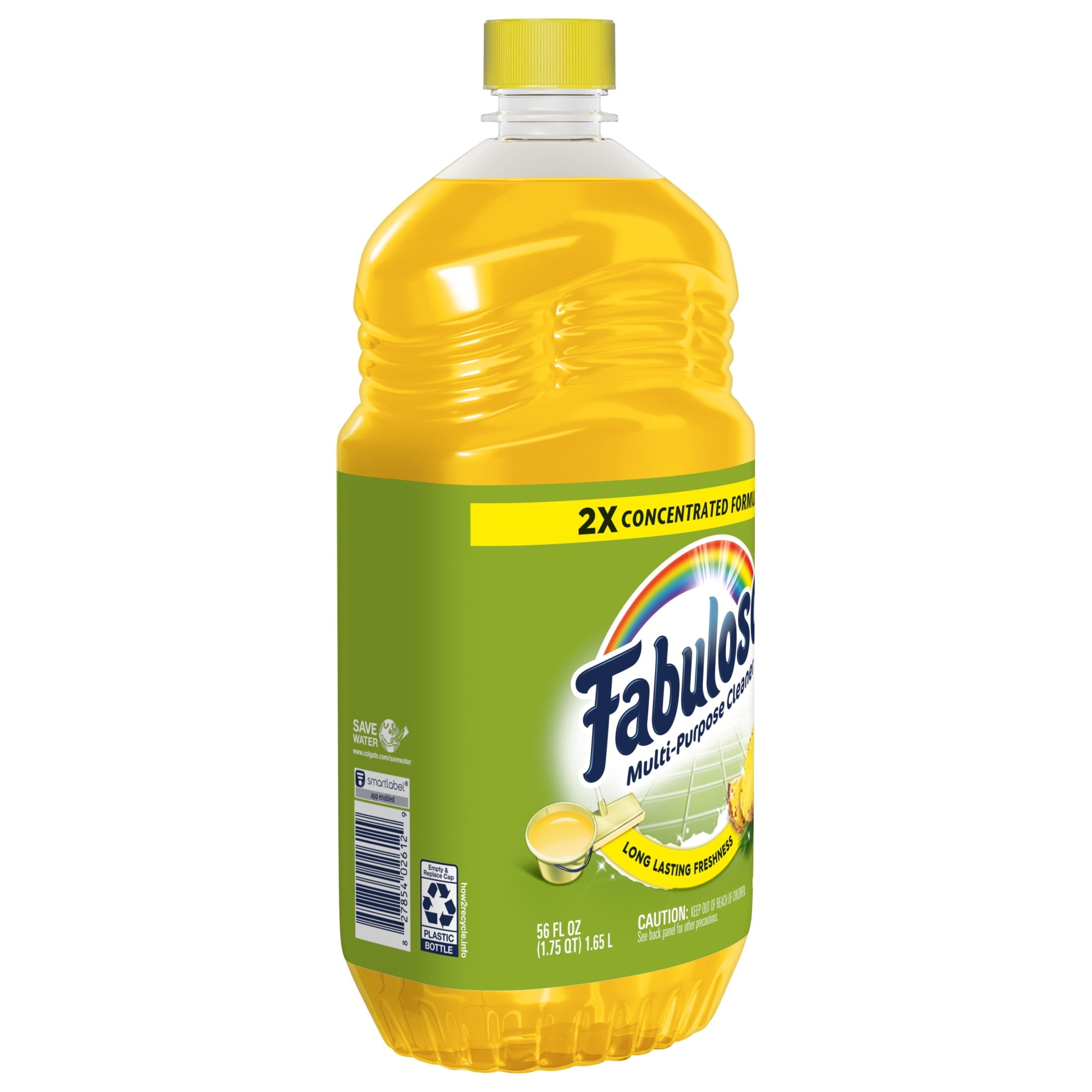 Fabuloso 2X Multi-Purpose Cleaner - No Rinse Floor Cleaner, Long-Lasting Freshness, Pineapple Scent, 56 fl oz - 2-Pack