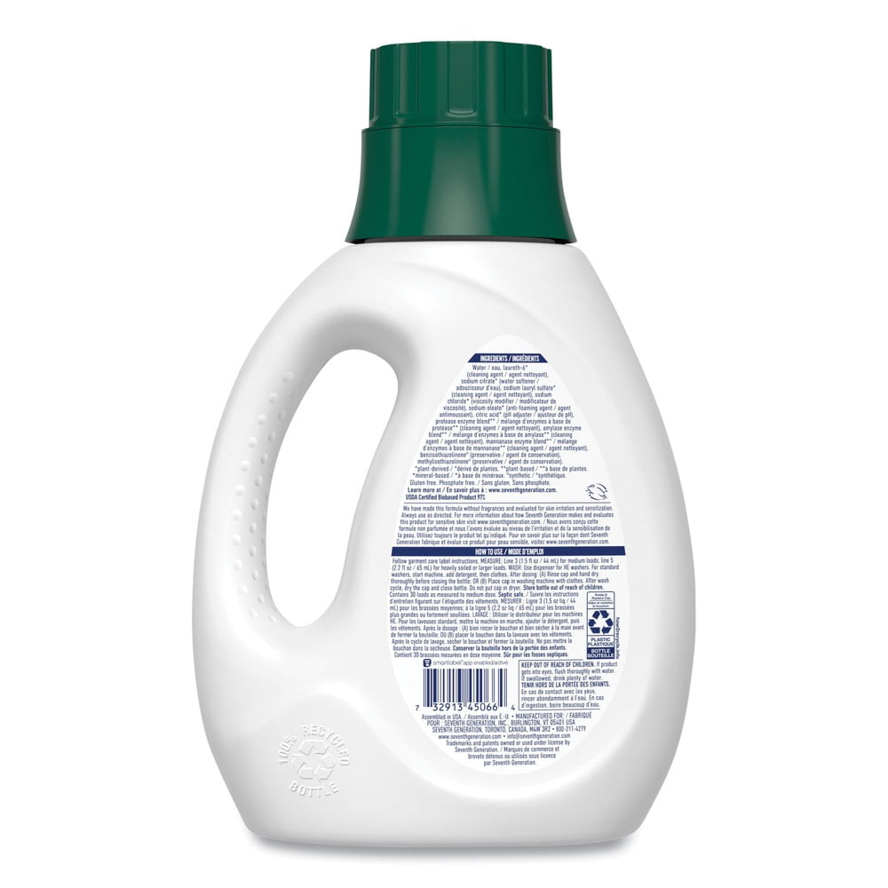 Seventh Generation Biodegradable Liquid Laundry Detergent Free & Clear - 45 fl oz