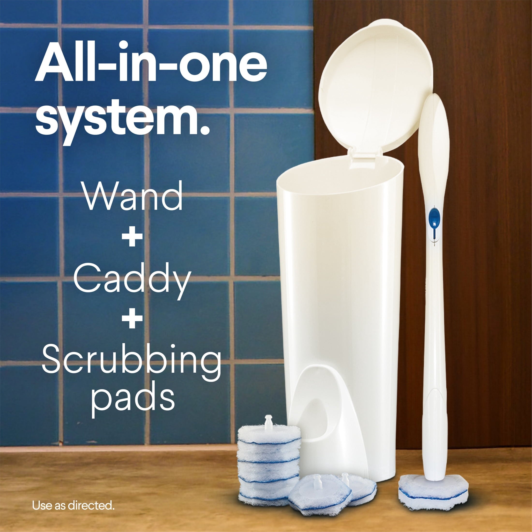 Clorox ToiletWand Disposable Toilet Cleaning System - ToiletWand, Storage Caddy and 6 Disinfecting ToiletWand Scrubbing Pad Refills