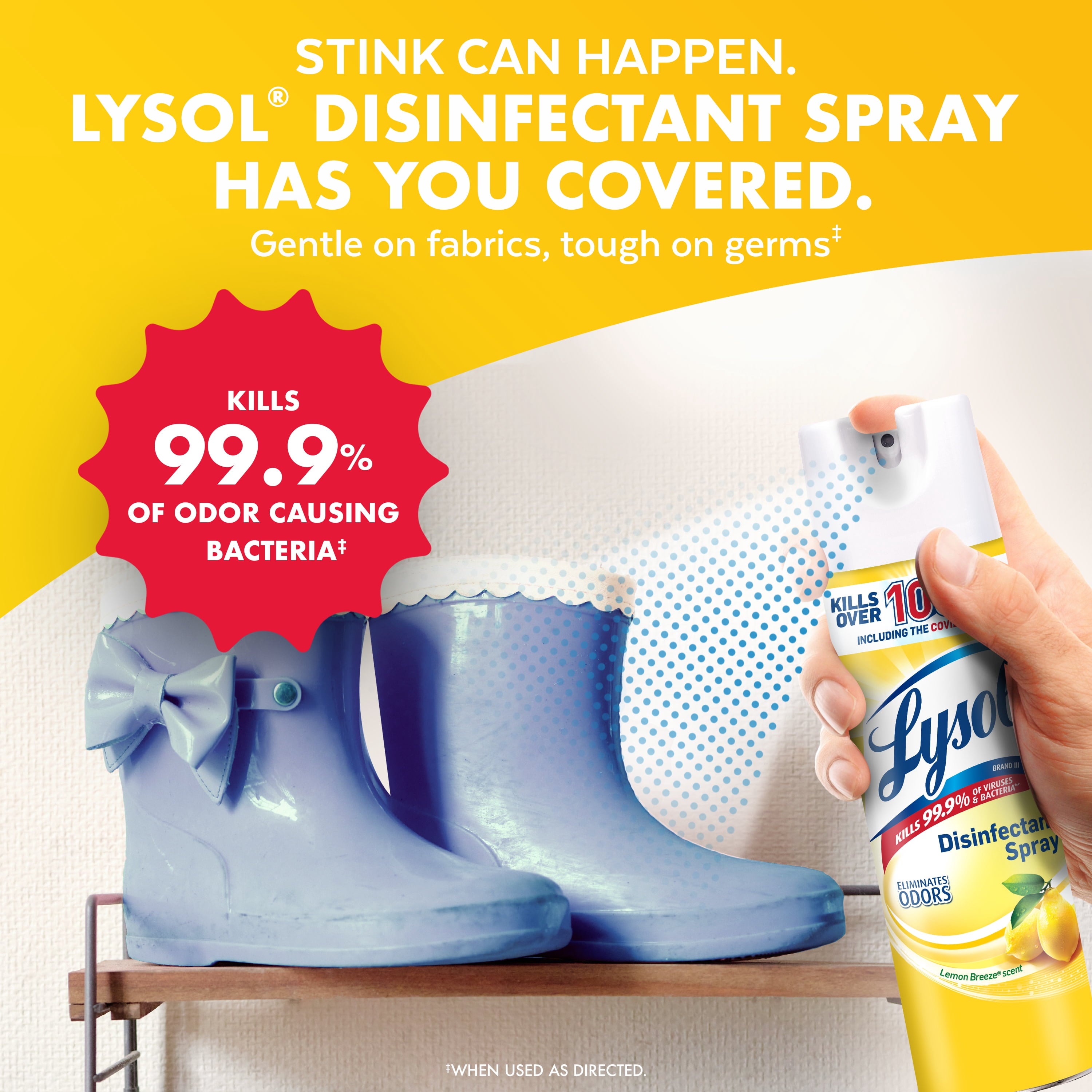 Lysol Disinfectant Spray - Sanitizing and Antibacterial Spray, Deodorizer, Lemon Breeze, 19 oz (Pack of 2)